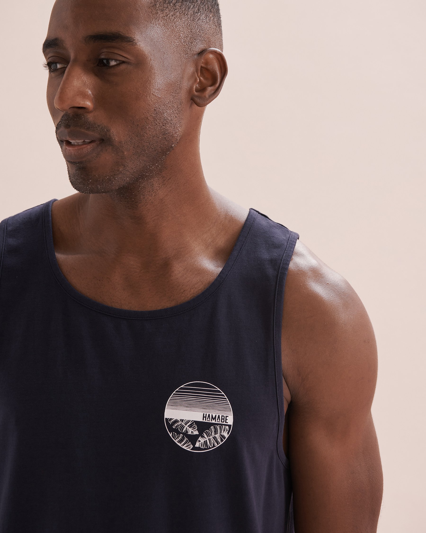 HAMABE Camisole en coton Bleu marine 04100024 - View4