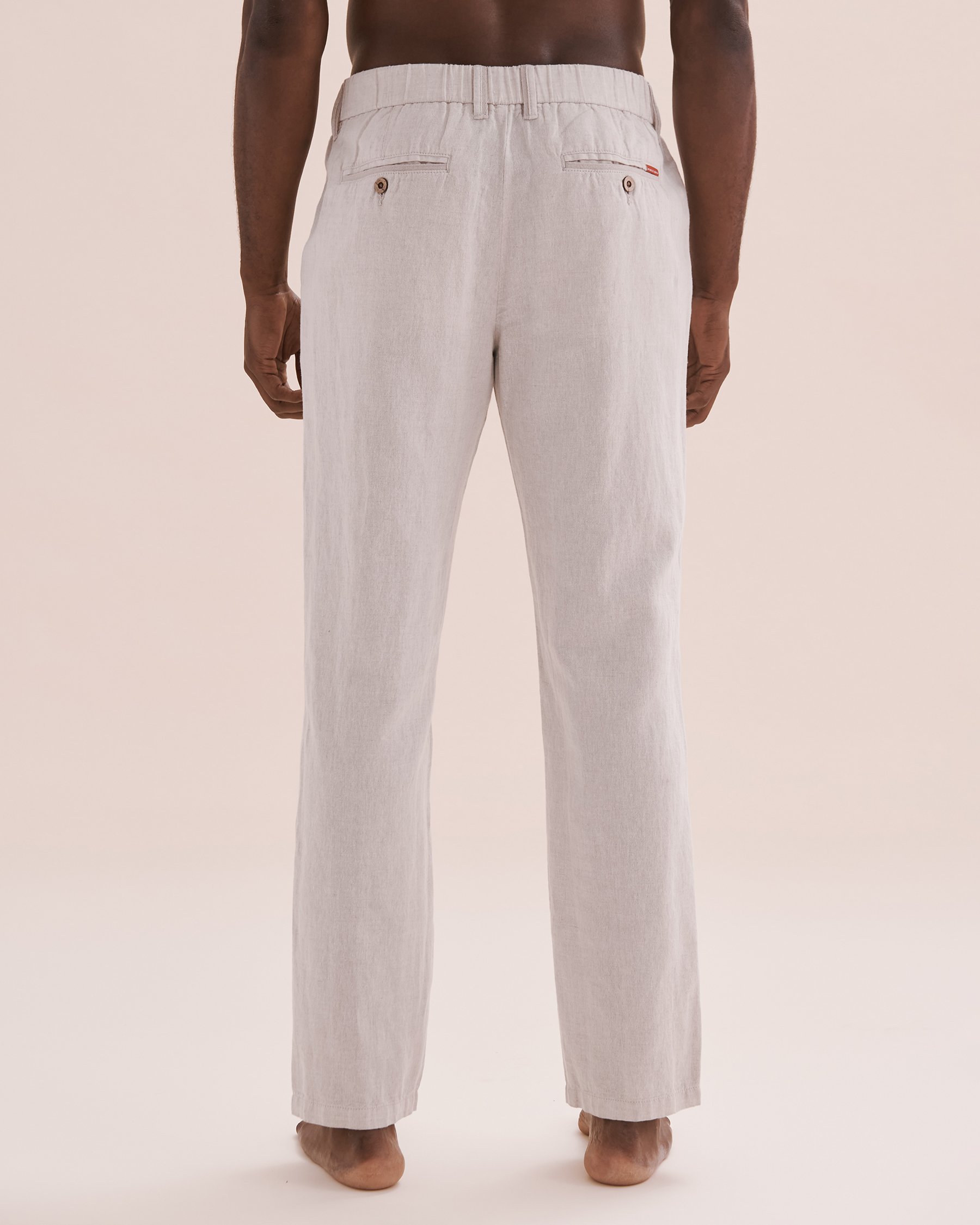 PUBLIC BEACH Pantalon en lin Blanc cassé PB7101BIK - View2
