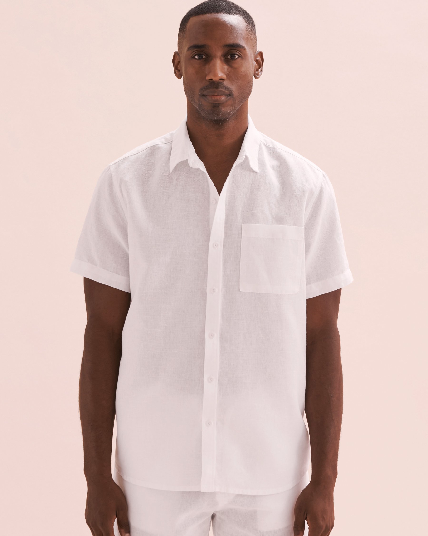 OFF THE BEACH Linen Blend Short Sleeve Shirt White 04100022 - View8