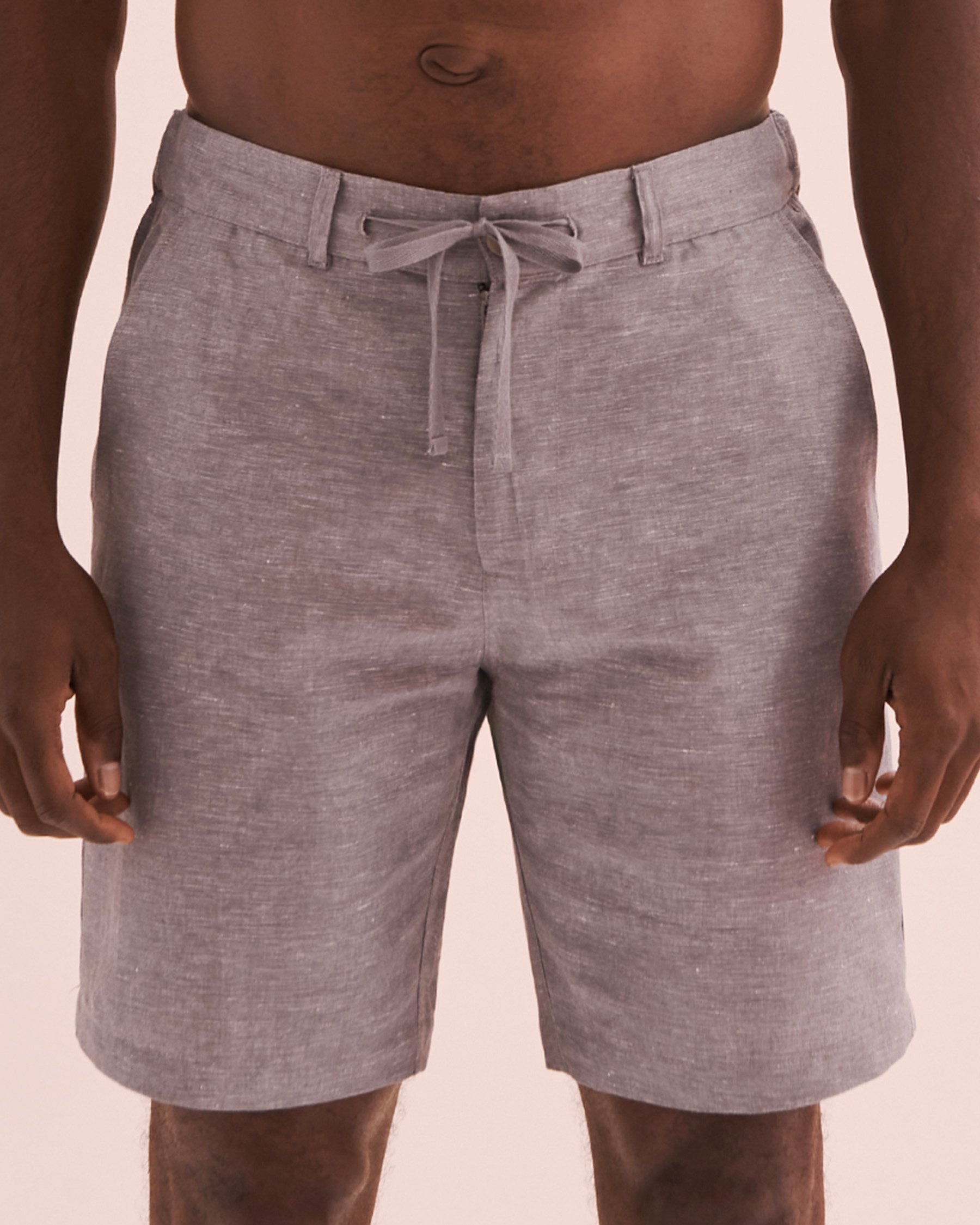 OFF THE BEACH Linen Blend Shorts Grey 04200004 - View5