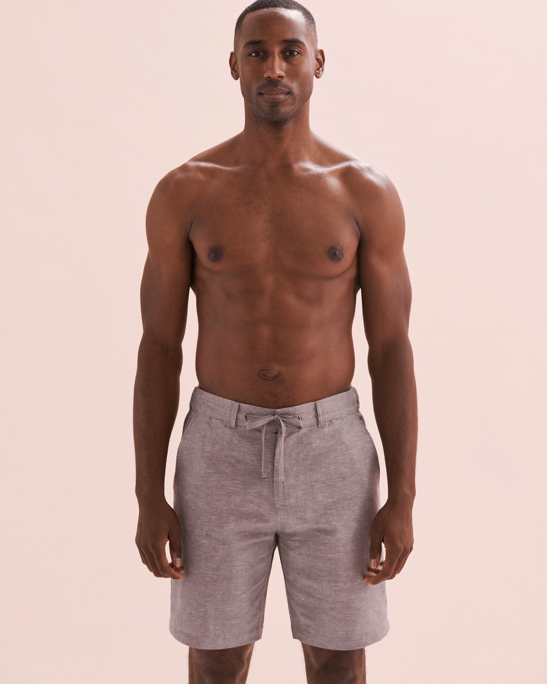 OFF THE BEACH Linen Blend Shorts Grey 04200004 - View9