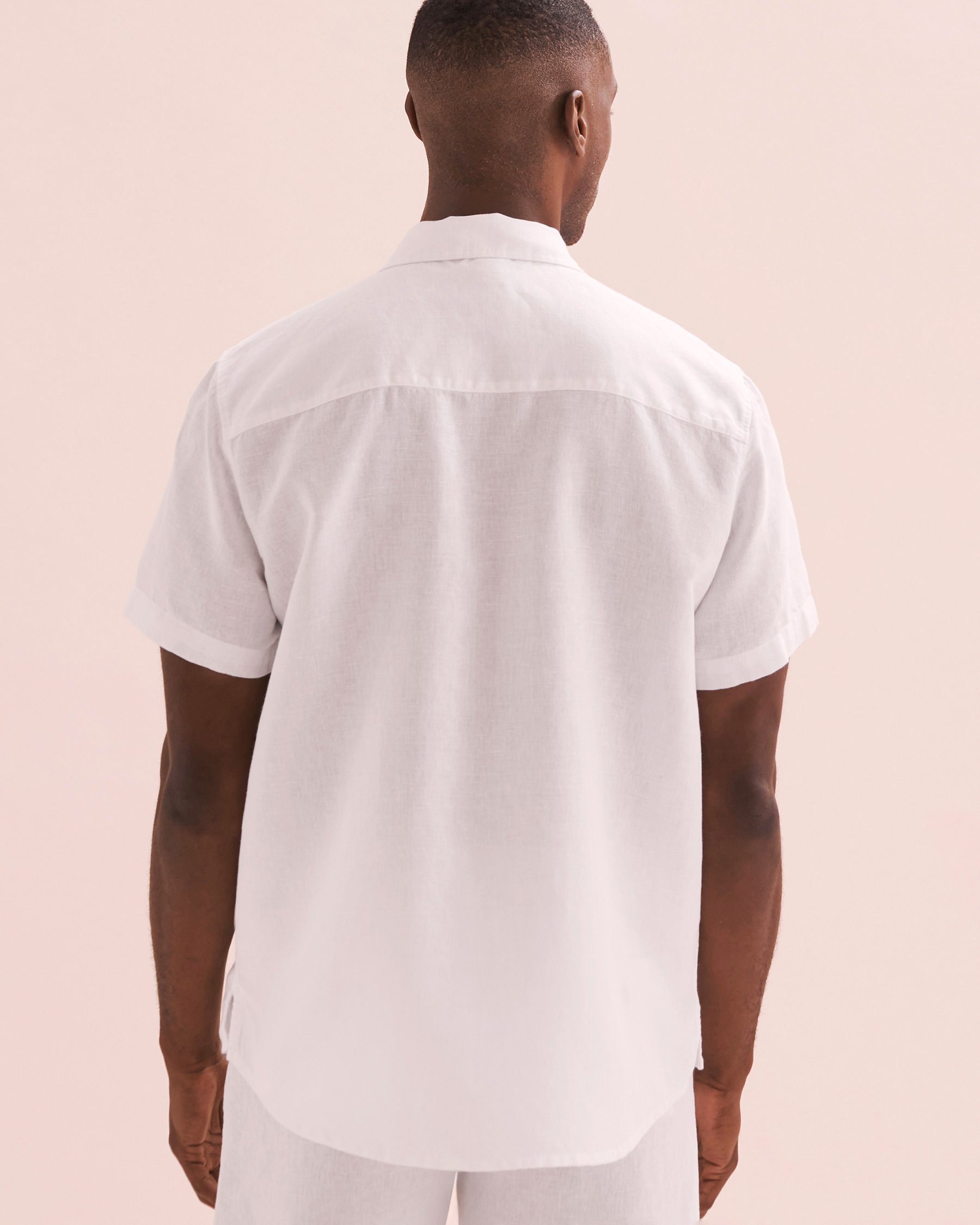 OFF THE BEACH Linen Blend Short Sleeve Shirt White 04100022 - View6