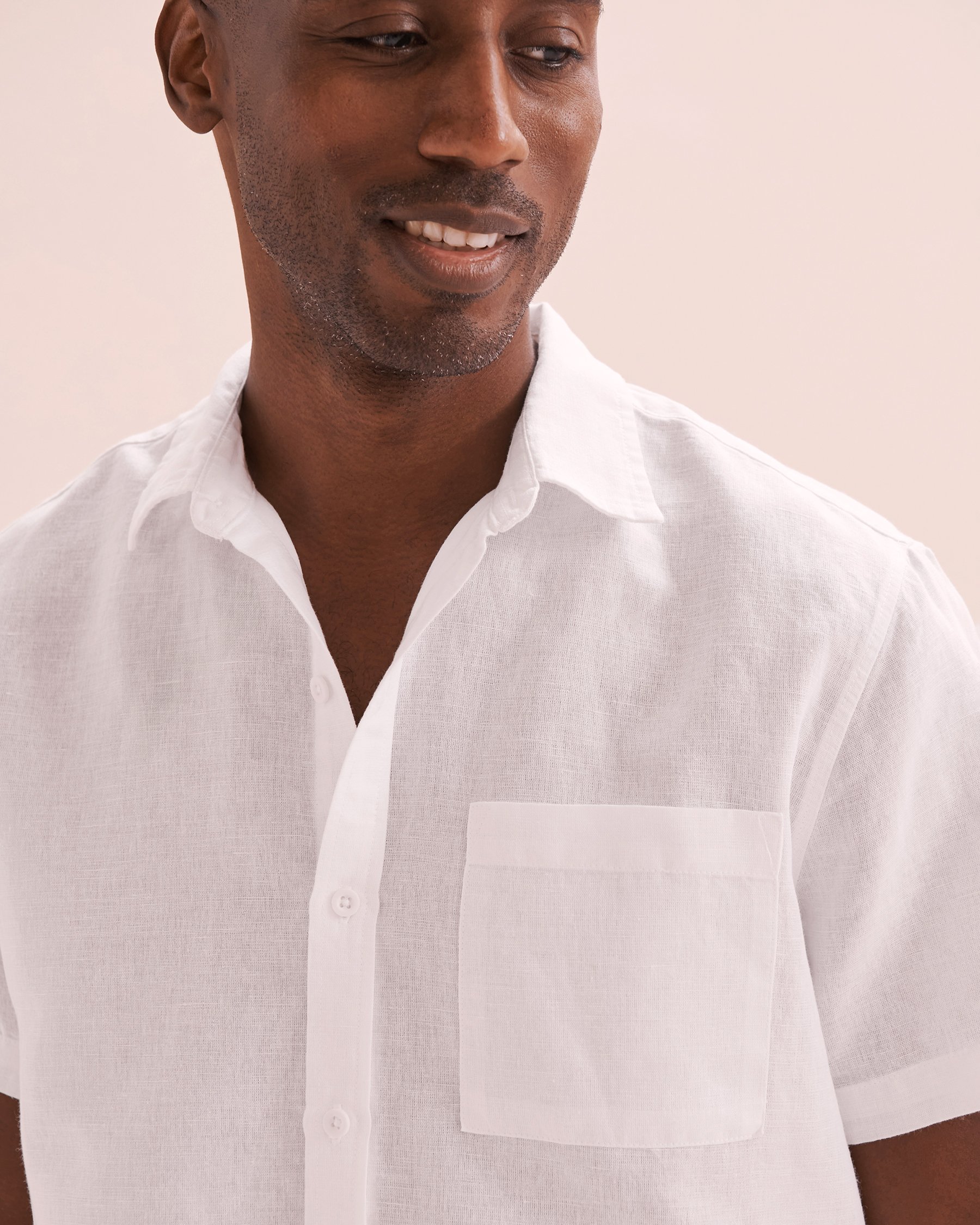 OFF THE BEACH Linen Blend Short Sleeve Shirt White 04100022 - View7