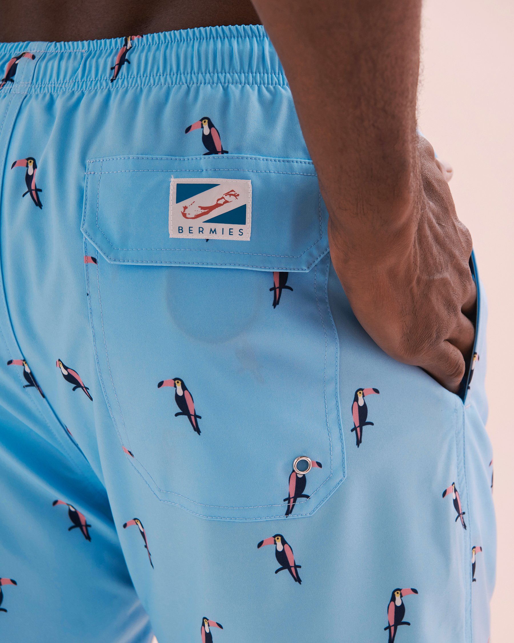 BERMIES Tucan Volley Swimsuit Blue/Tucan Print TUCAN - View6