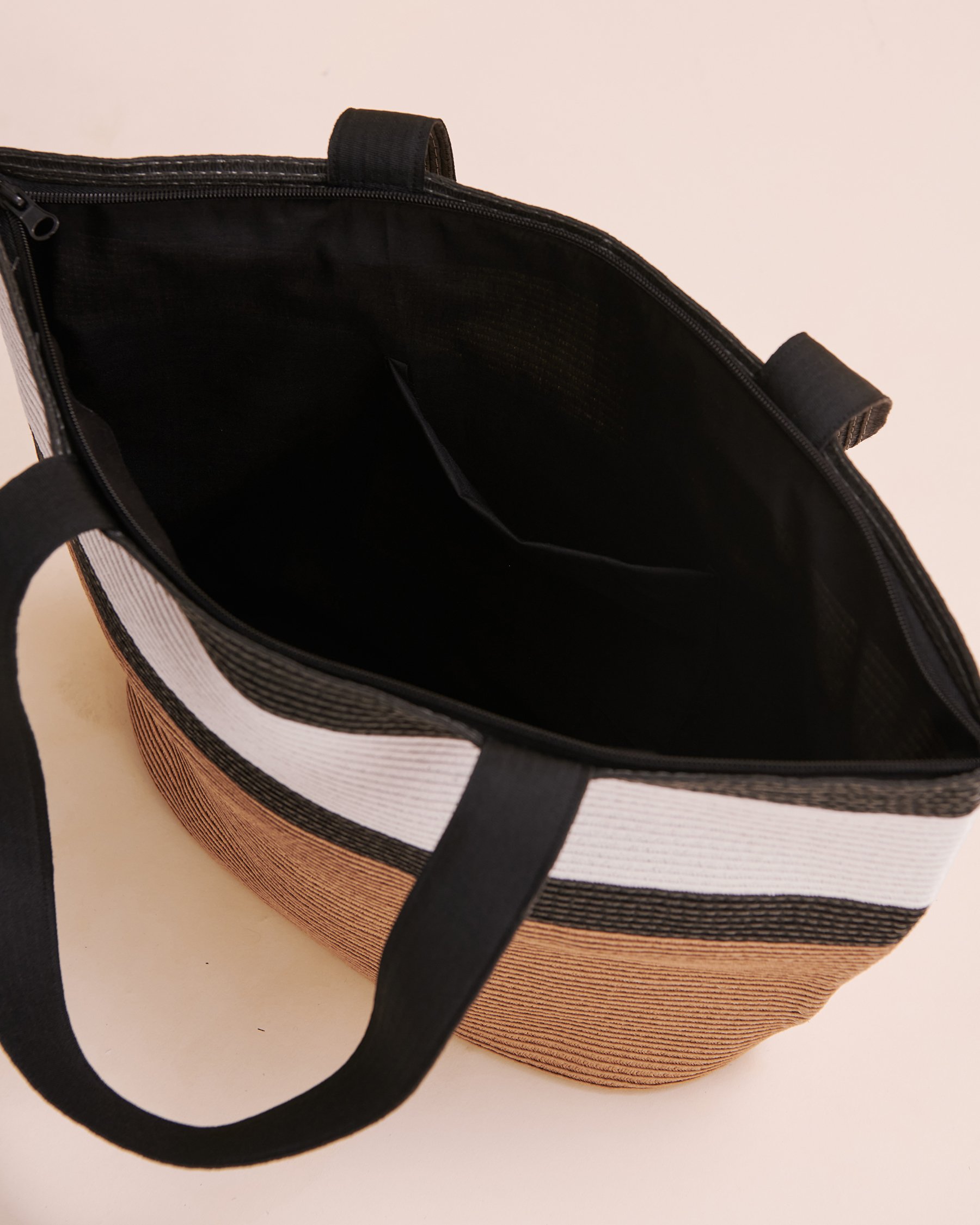 SARAJANE Sac de plage Three Tones Paille/Blanc/Noir 24SJ2147 - View2