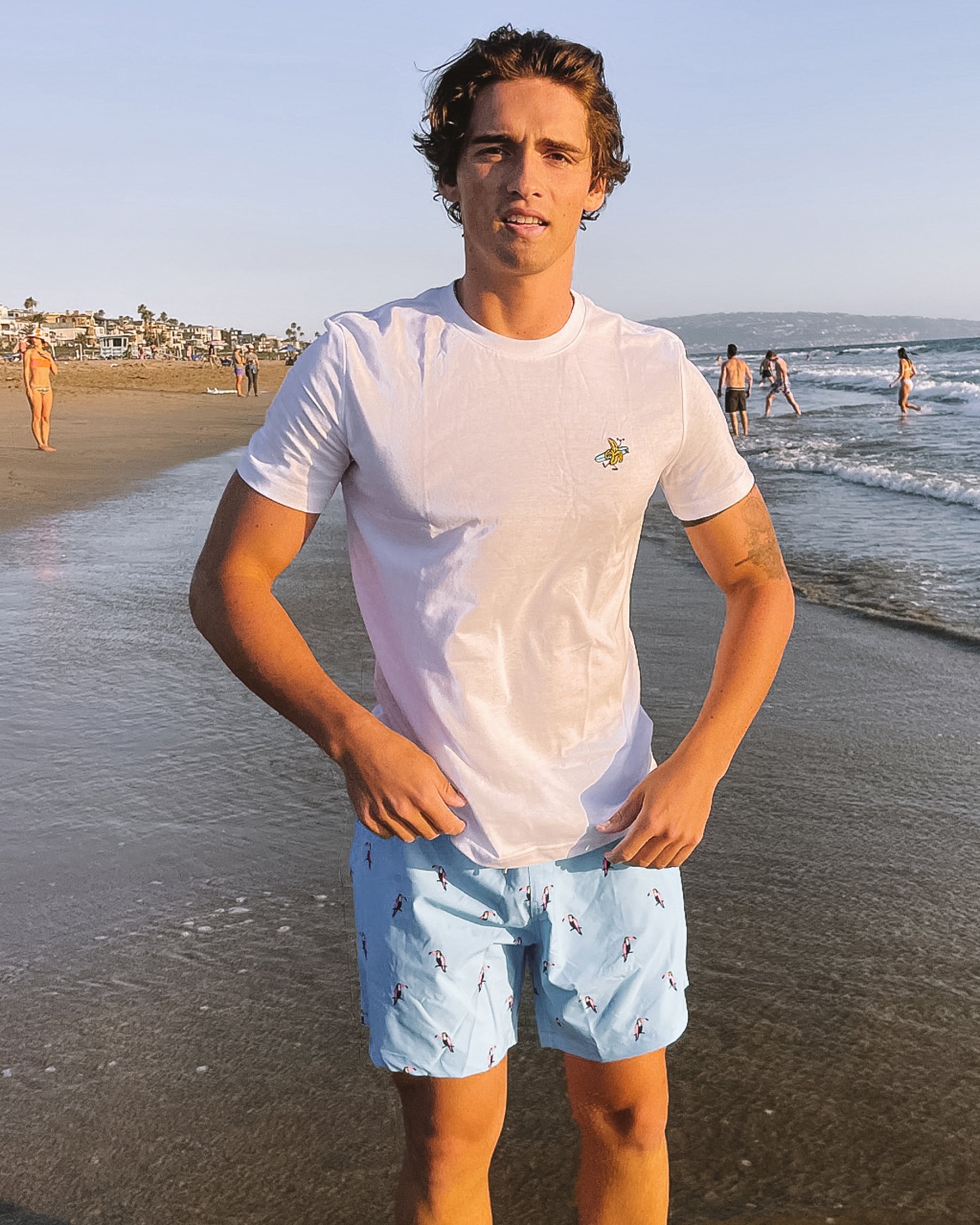 BERMIES T-shirt Surf Banana Blanc SURF BANANA - View1