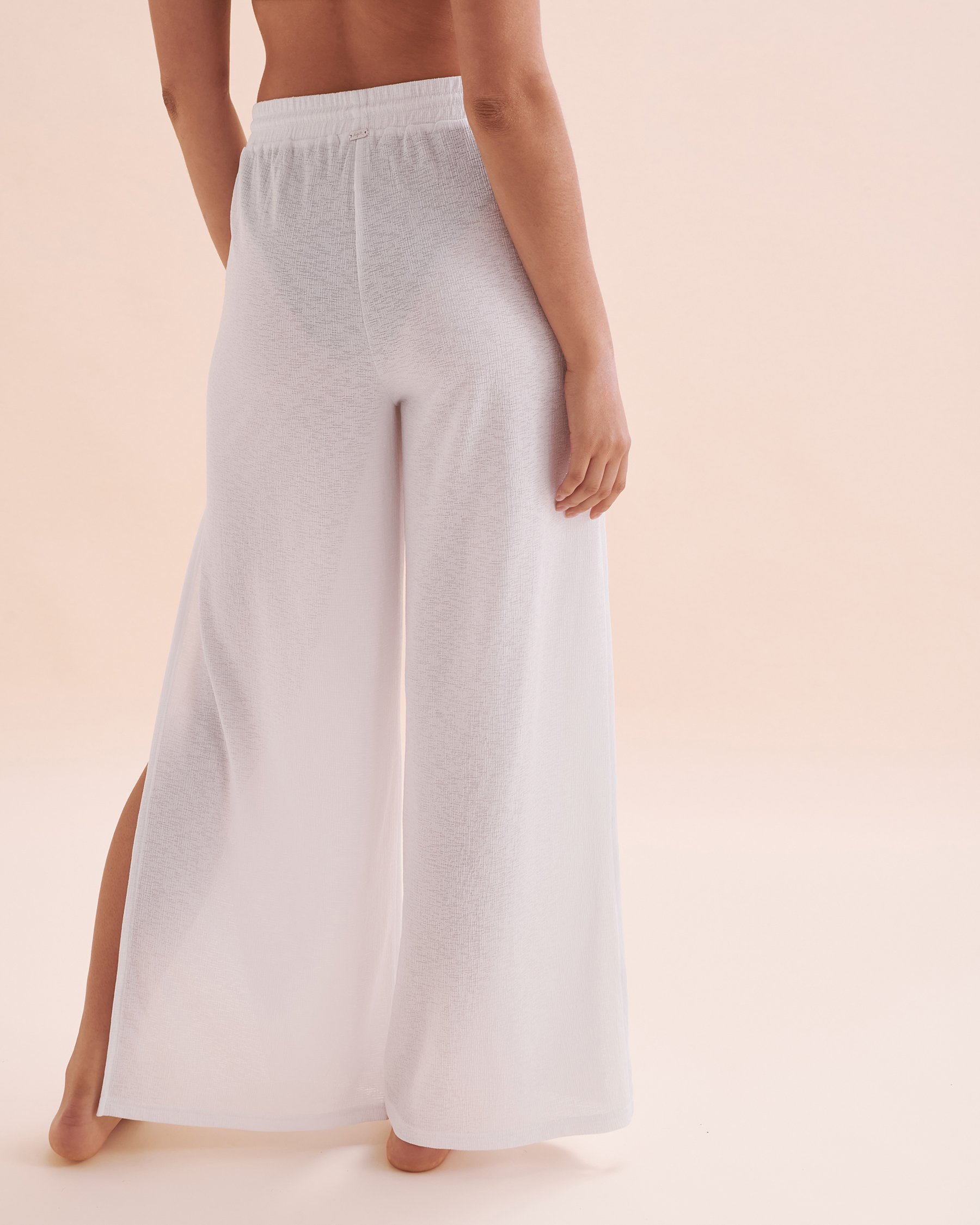 TROPIK Crinkle Beach Pants with Side Slits White 02200068 - View6