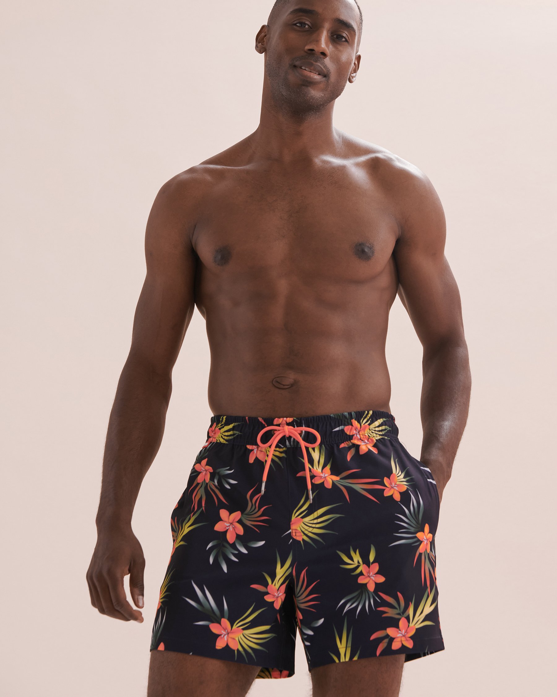 HAMABE Volley Swimsuit Navy/Tropics 03100036 - View5