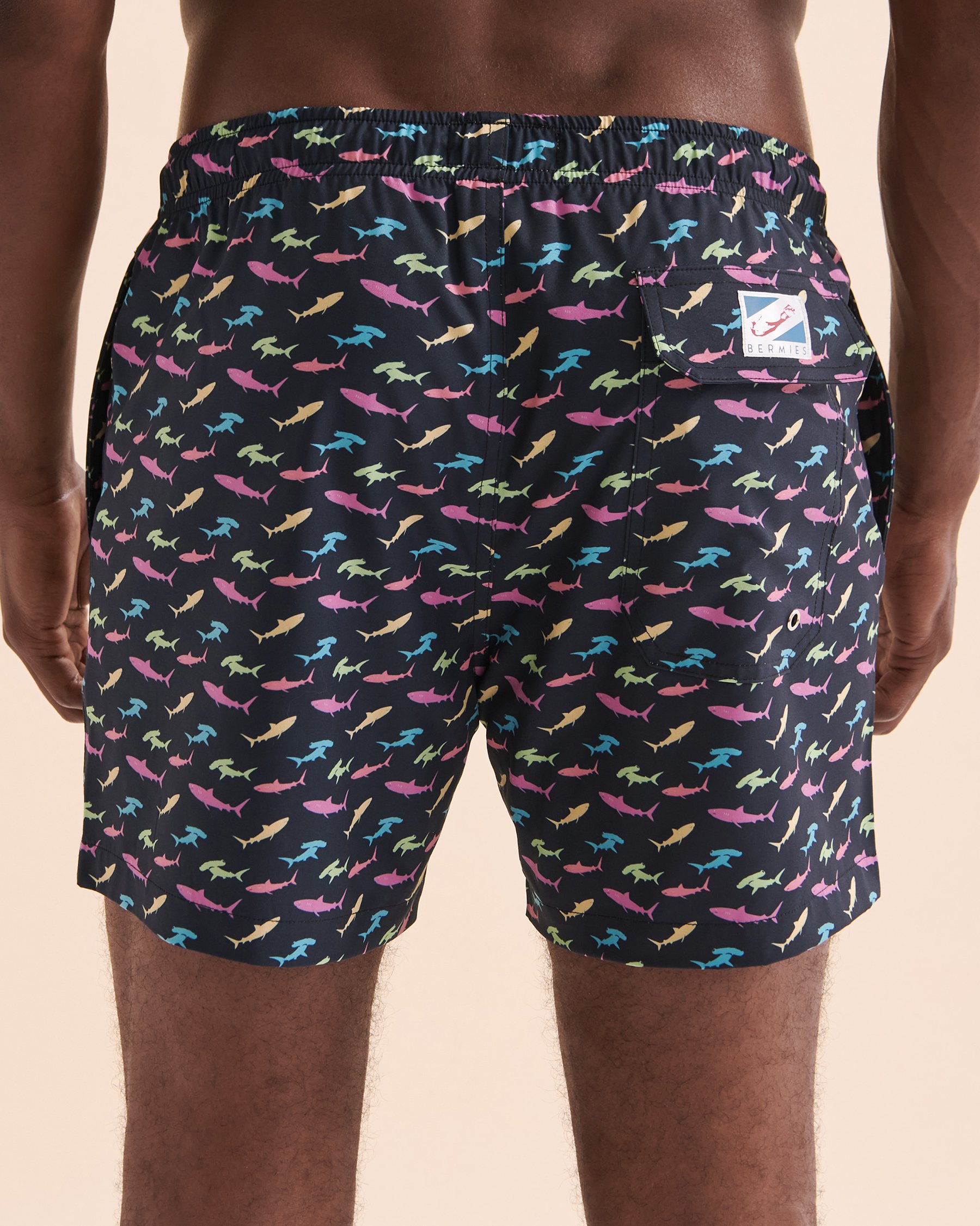 BERMIES Color Shark Volley Swimsuit Black CLRSHARK-CLA - View4
