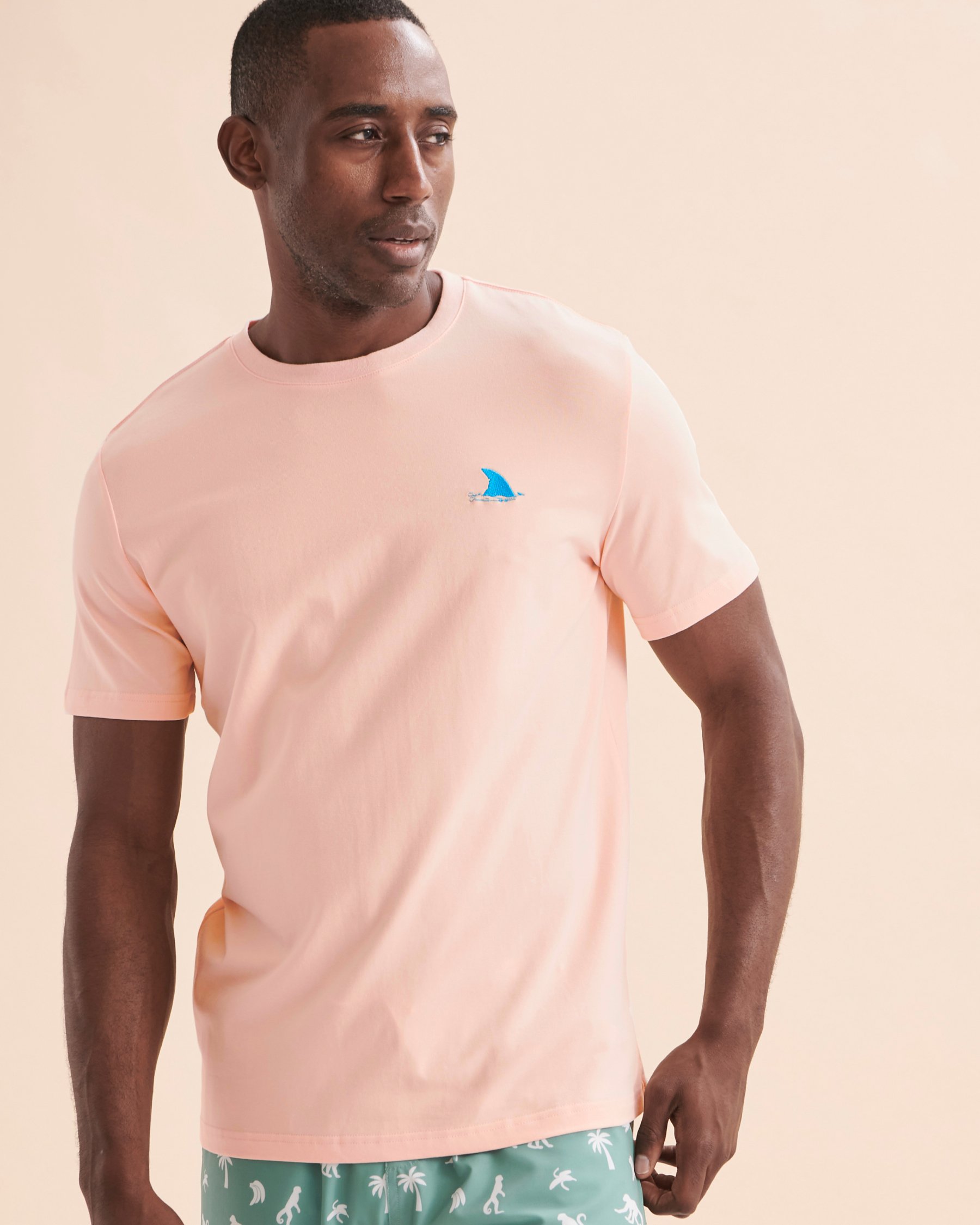 BERMIES T-shirt en coton Sharkfin Rose SHARKFIN-TSH - Voir3