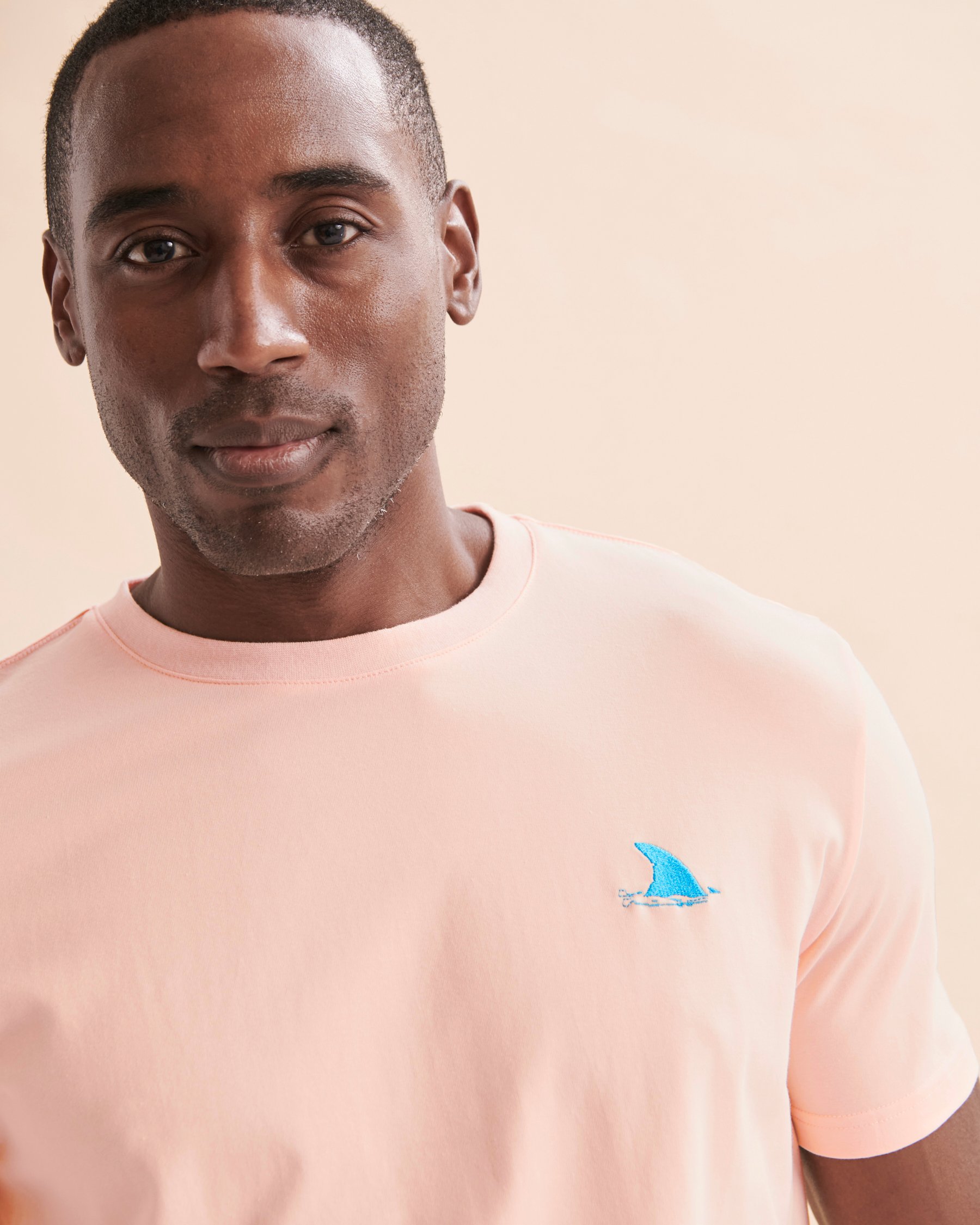 BERMIES T-shirt en coton Sharkfin Rose SHARKFIN-TSH - Voir4