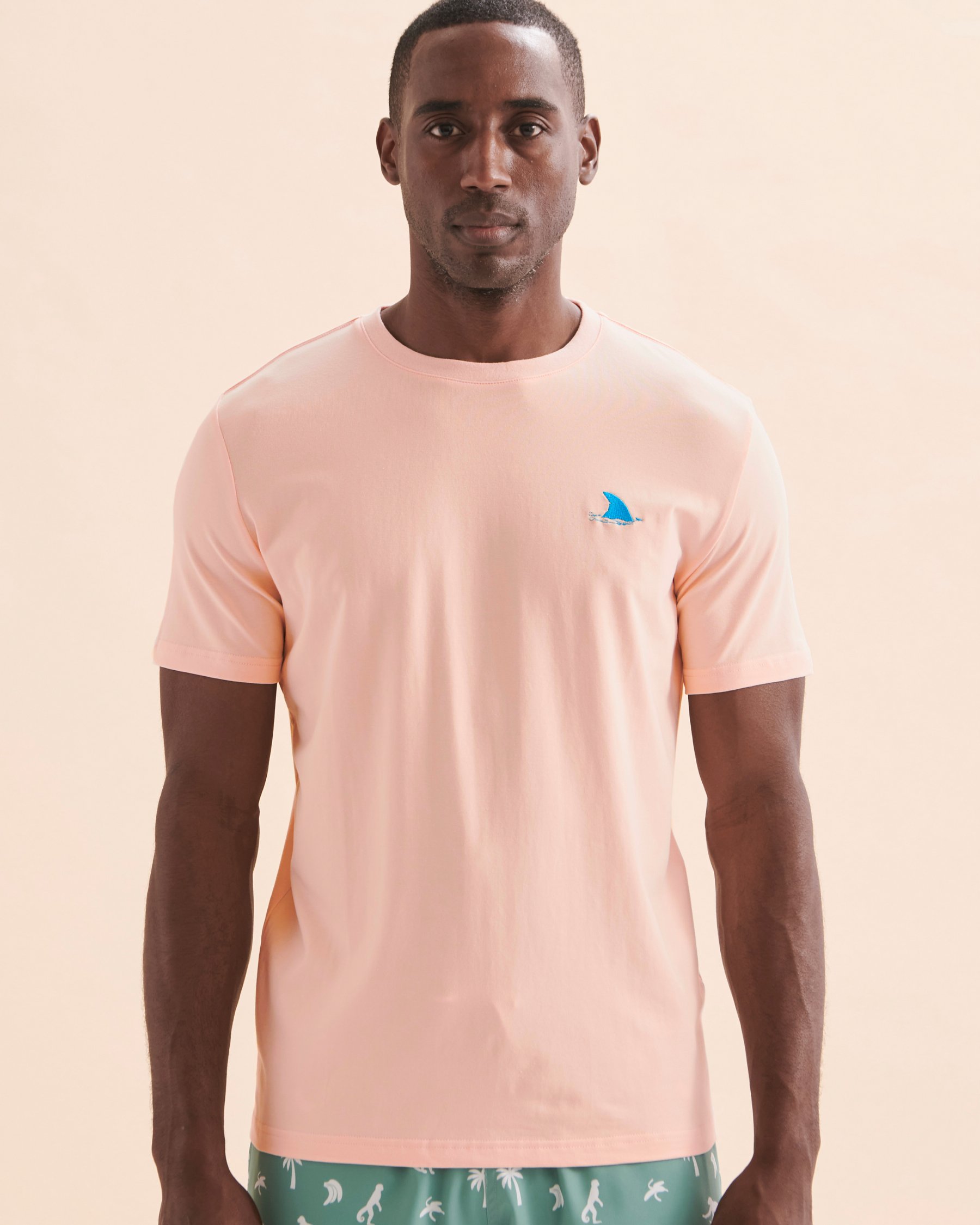 BERMIES T-shirt en coton Sharkfin Rose SHARKFIN-TSH - Voir5