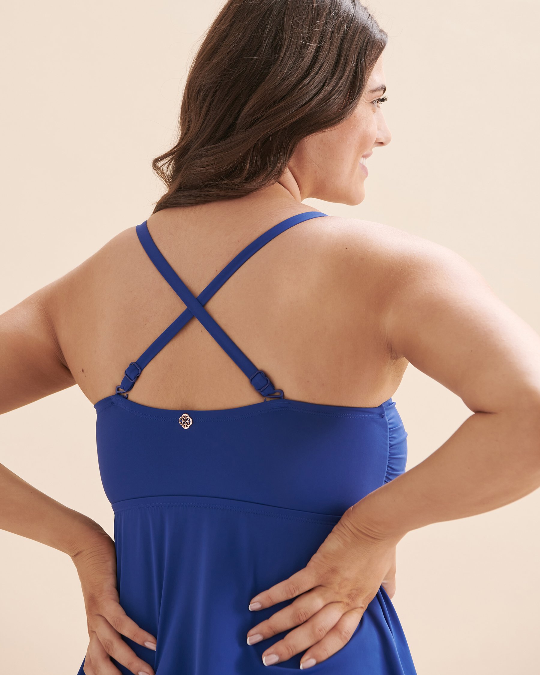 TURQUOISE COUTURE D Cup Bandeau Tankini Top Azure Blue 01200063 - View4