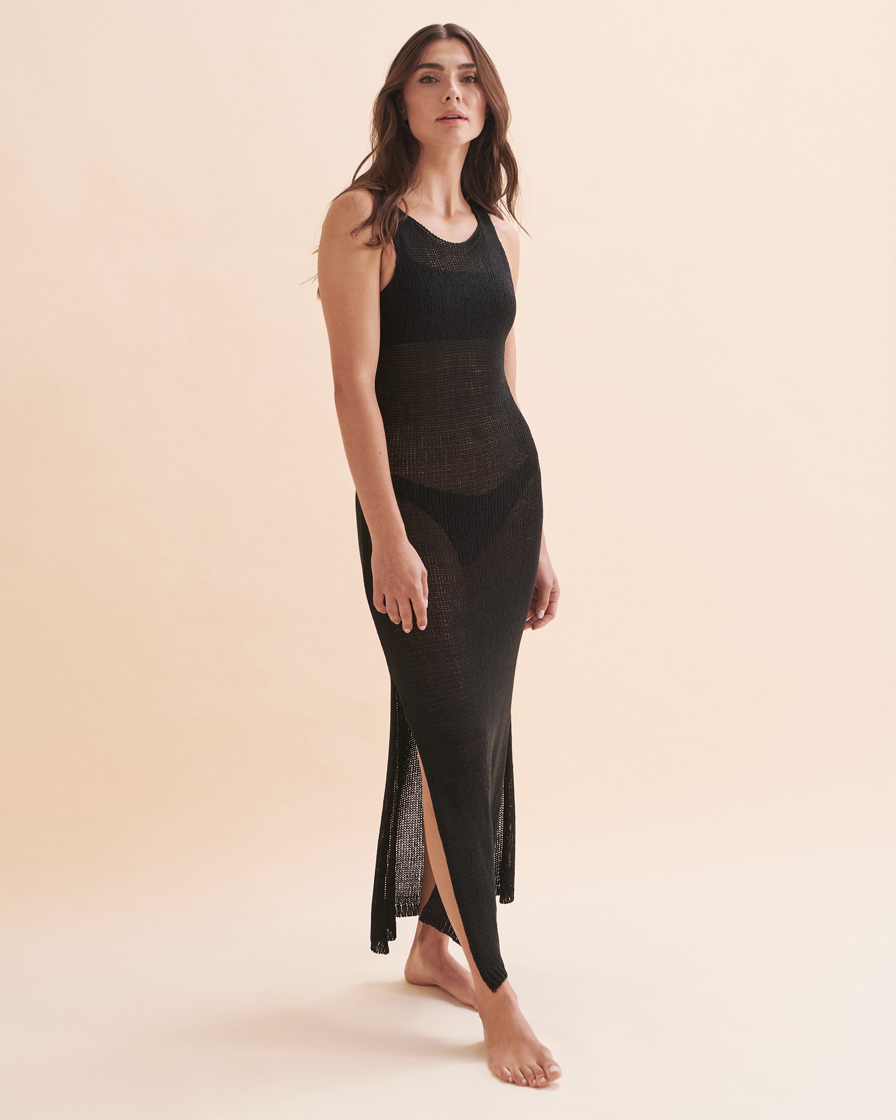 EVERYDAY SUNDAY Robe longue Resort Noir ESBEAW02785 - Voir1