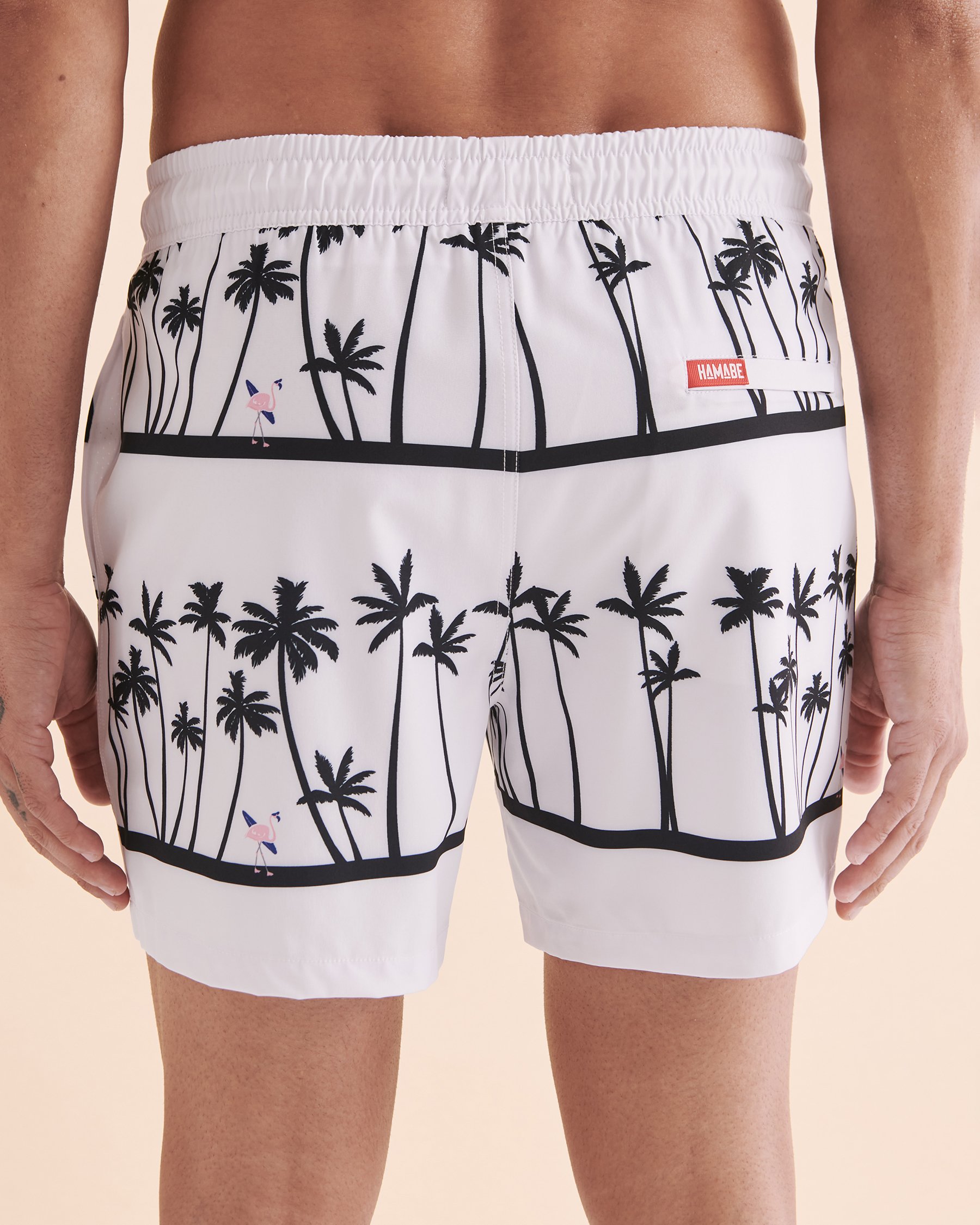 HAMABE Volley Swimsuit Stripe Palm Trees 03100023 - View3