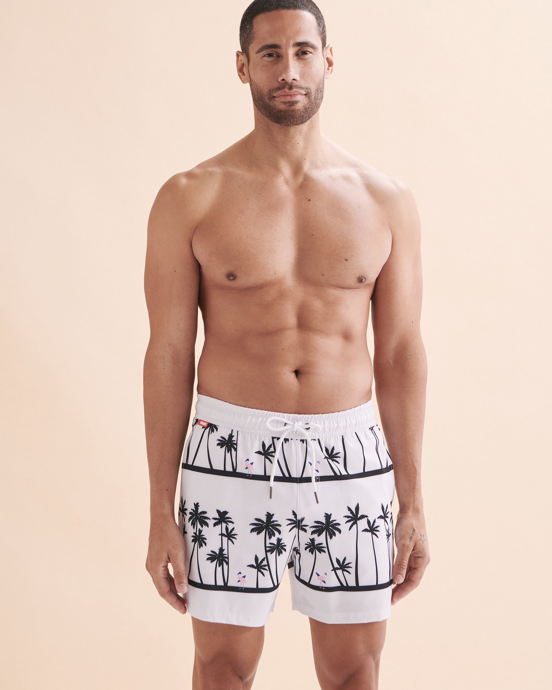HAMABE Volley Swimsuit Stripe Palm Trees 03100023 - View6