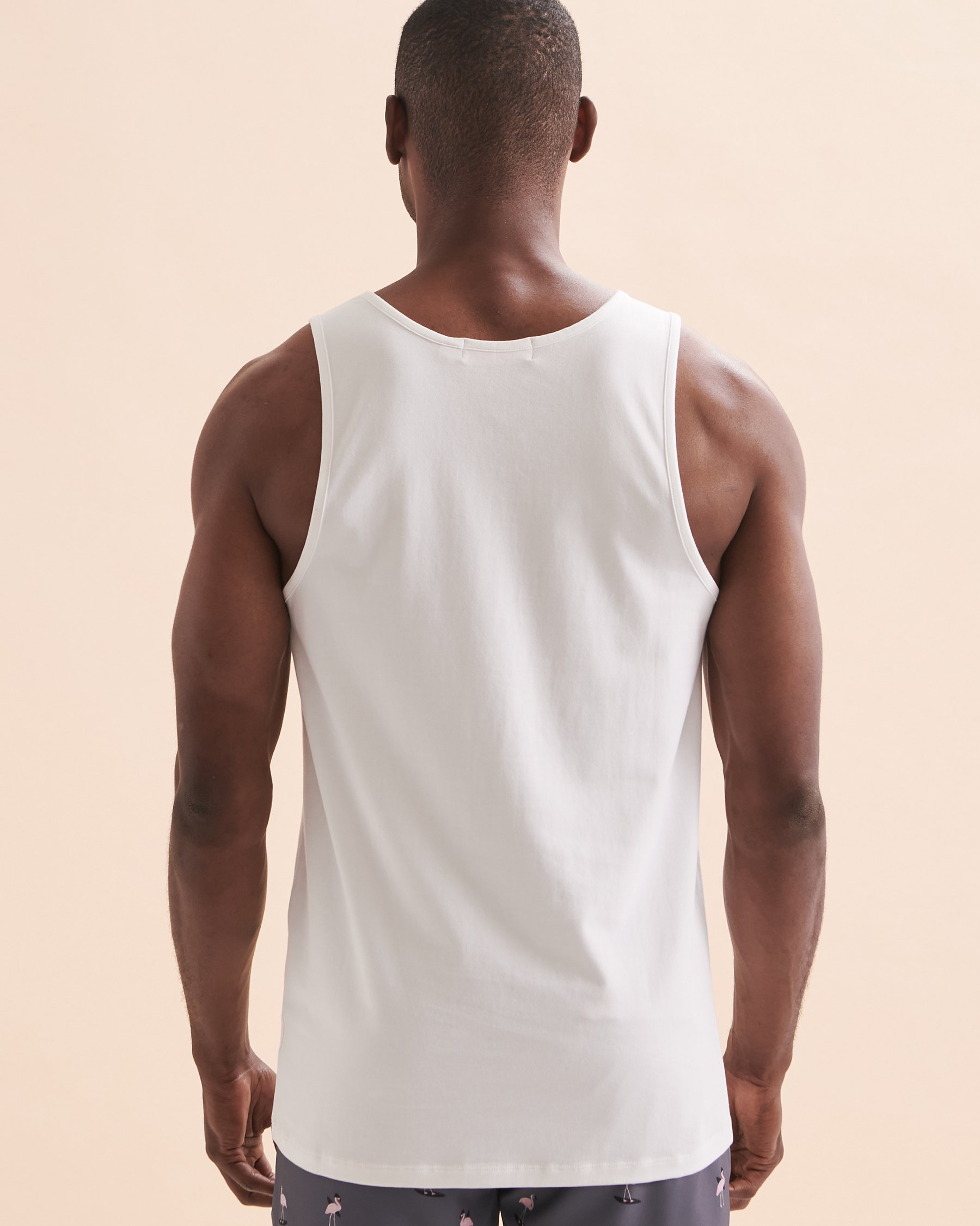 HAMABE Cotton Tank Top White 04100016 - View3