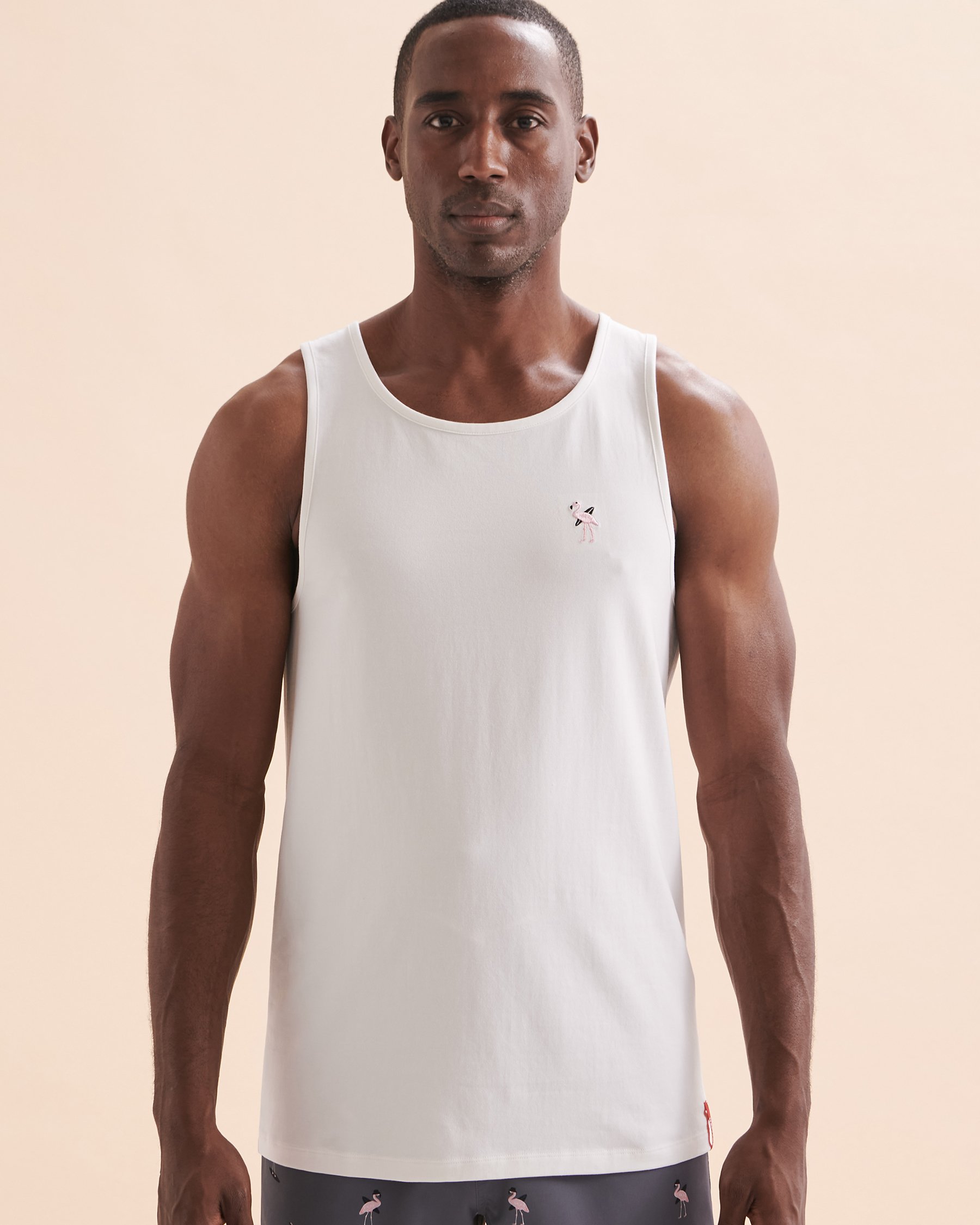 HAMABE Cotton Tank Top White 04100016 - View4
