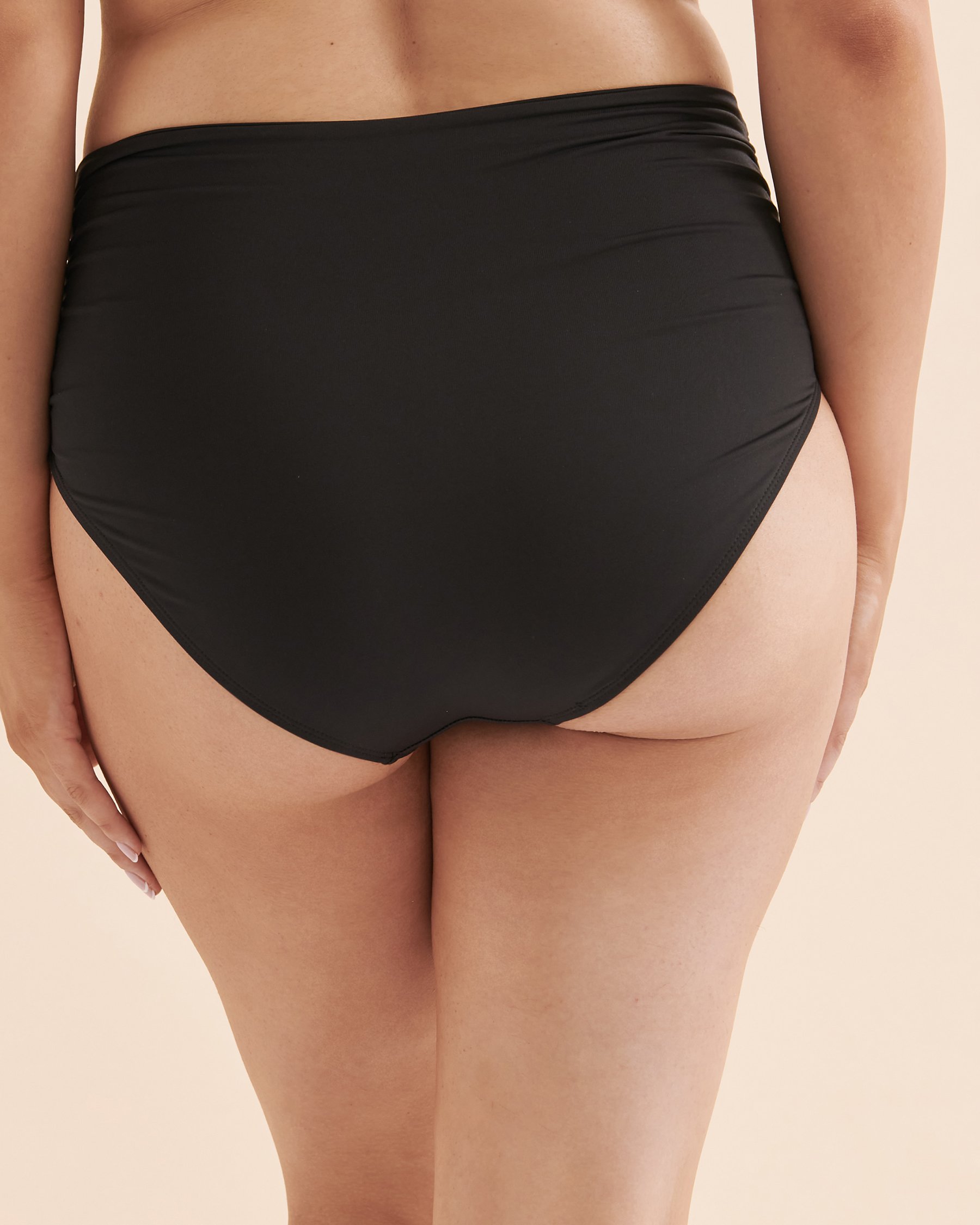 ANNE COLE LIVE IN COLOR High Waist Bikini Bottom Black MYMB36001 - View2