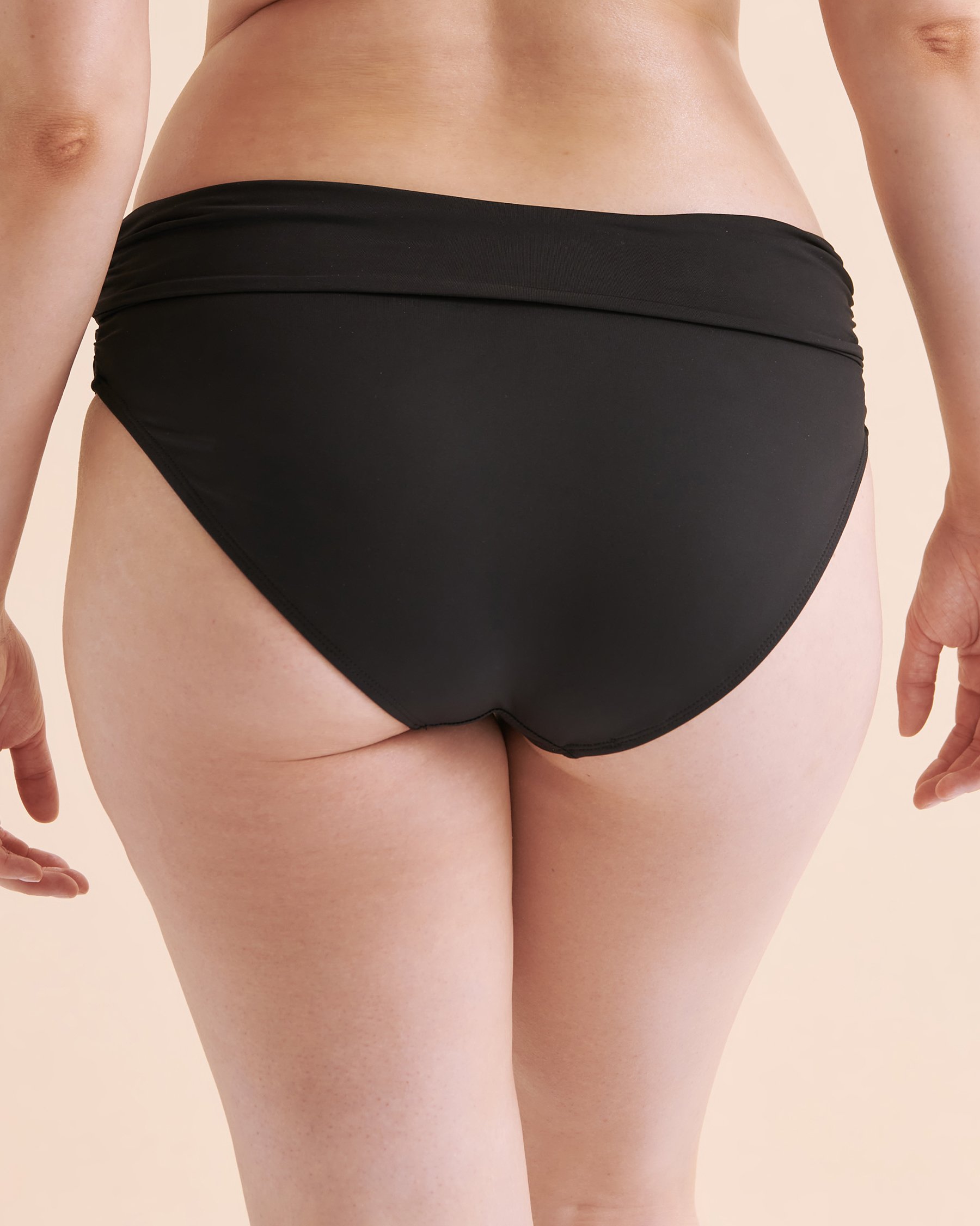 ANNE COLE LIVE IN COLOR High Waist Bikini Bottom Black MYMB36001 - View5