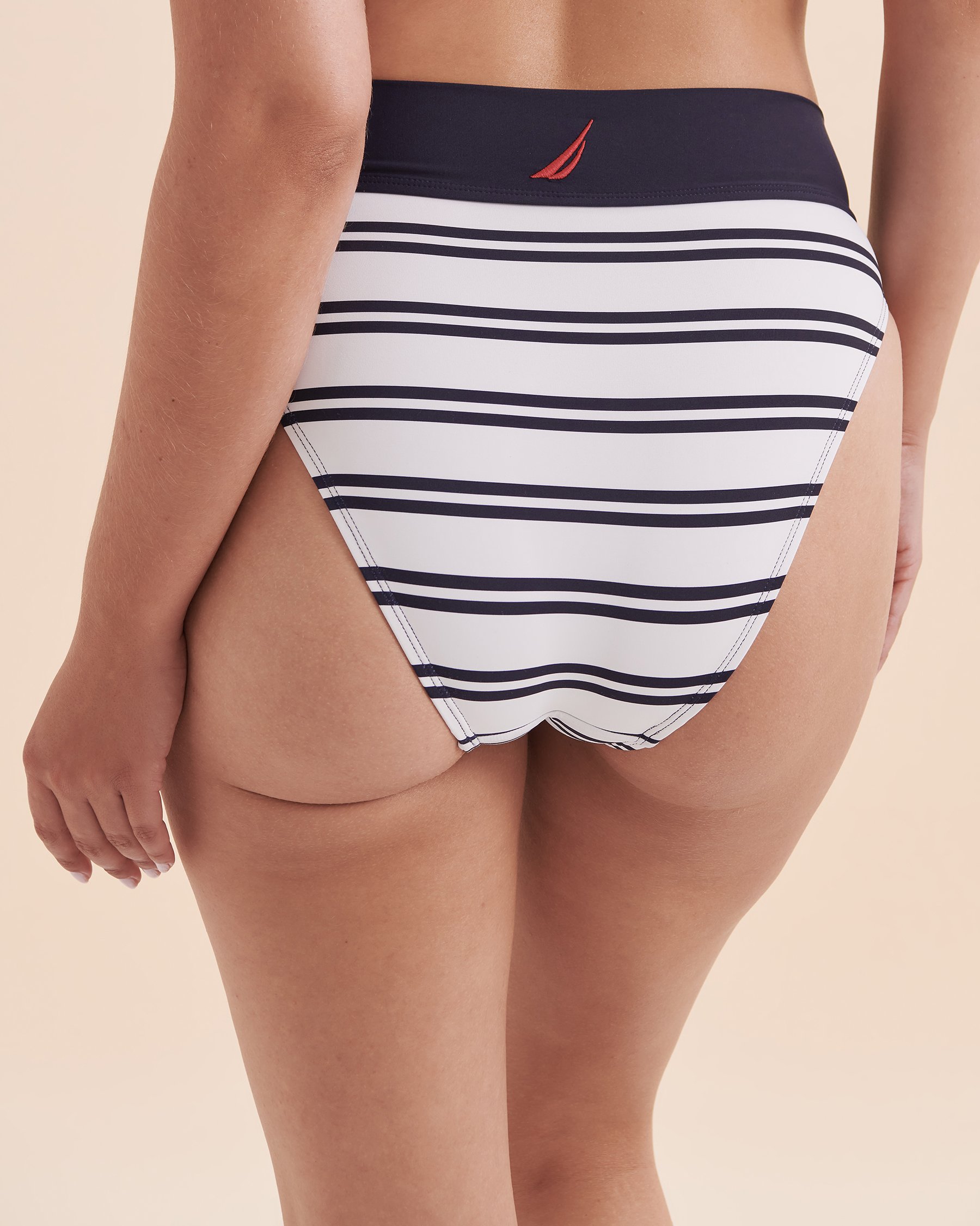 NAUTICA Bas de bikini à bande de taille pliable Set Sail Rayures bleues marines 8L4SS76 - Voir2