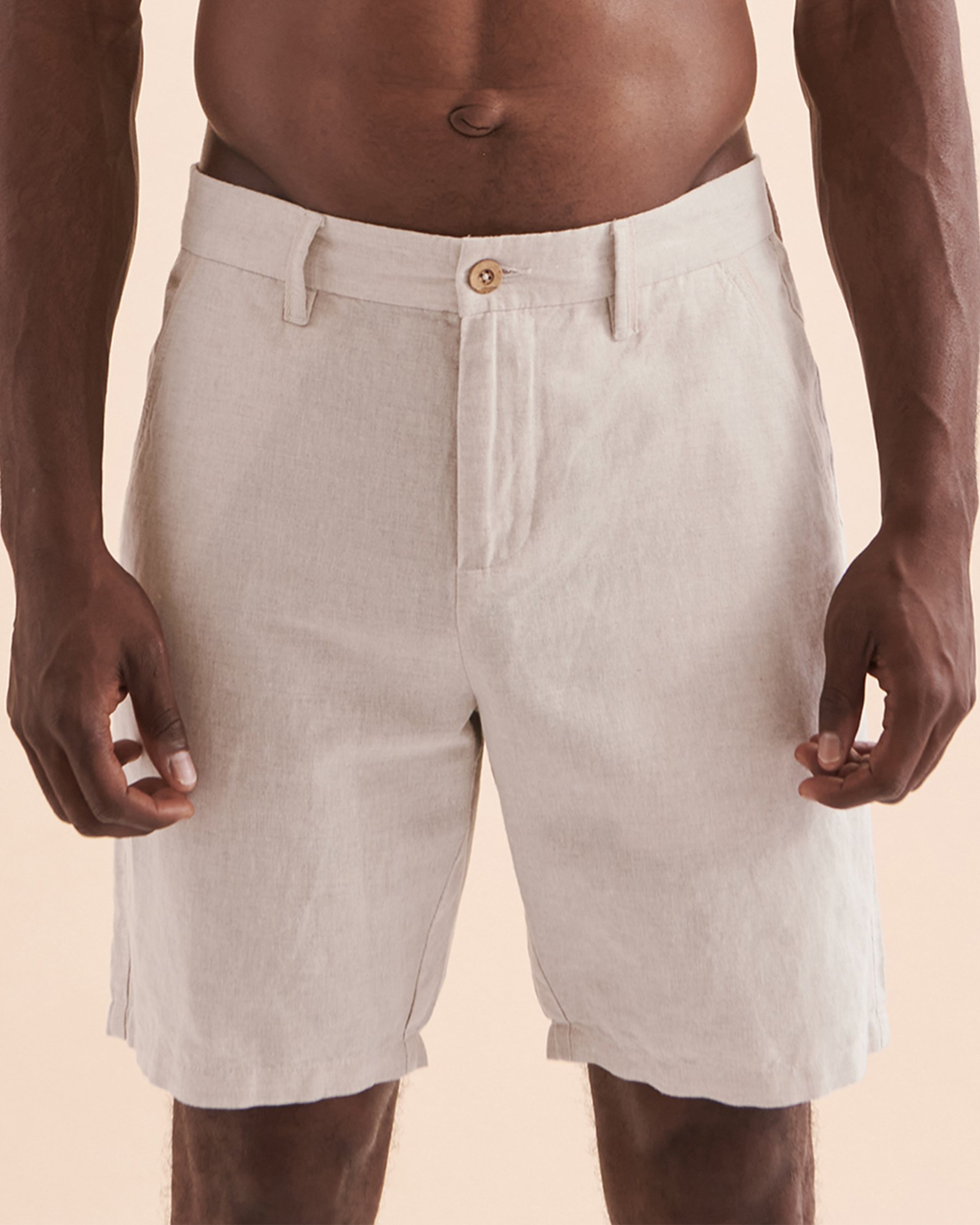 PUBLIC BEACH Short bermuda lin Naturel PB6801BIK - Voir1
