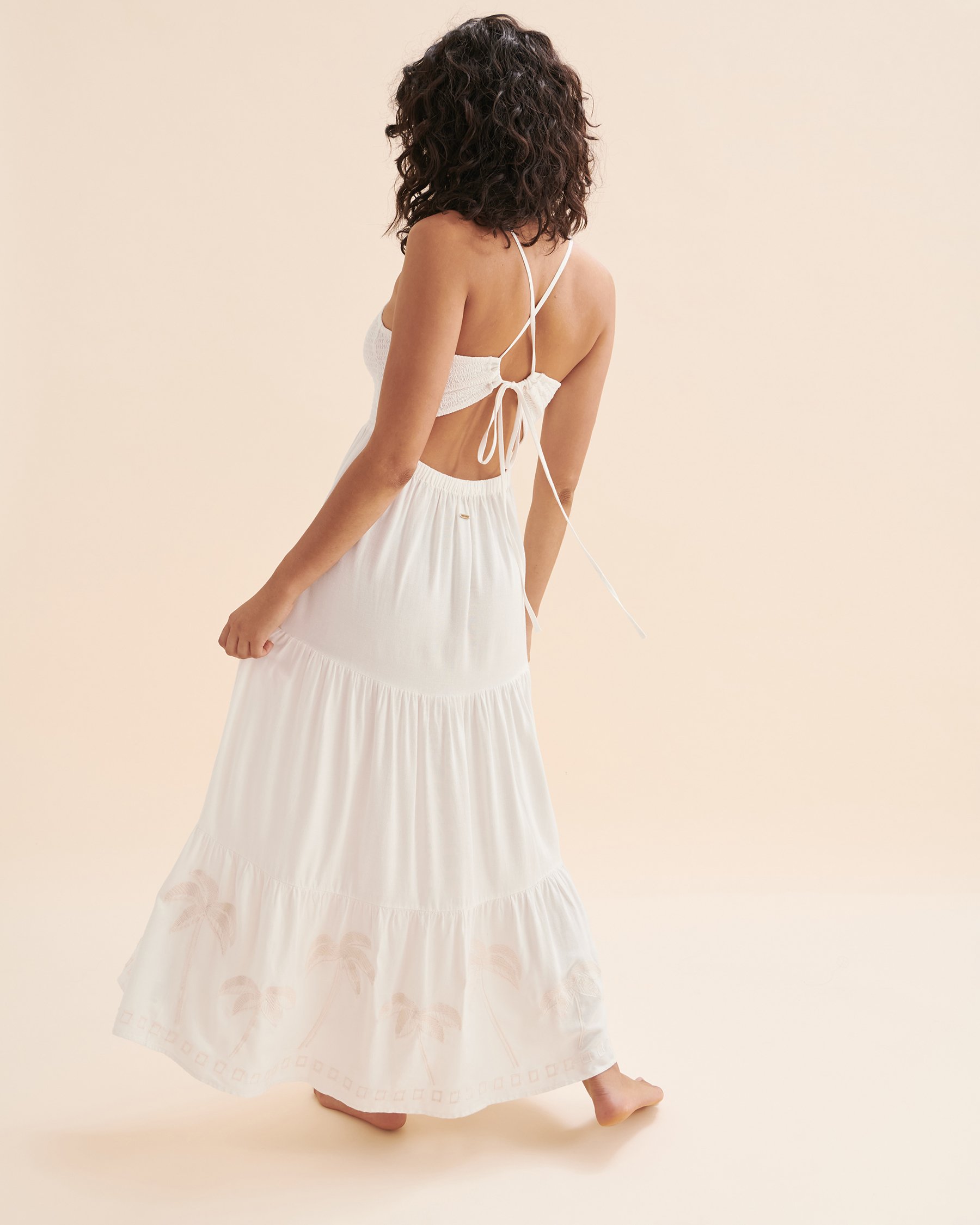 RIP CURL Robe longue avec broderies Pacific Dreams Crème 041WDR - Voir2