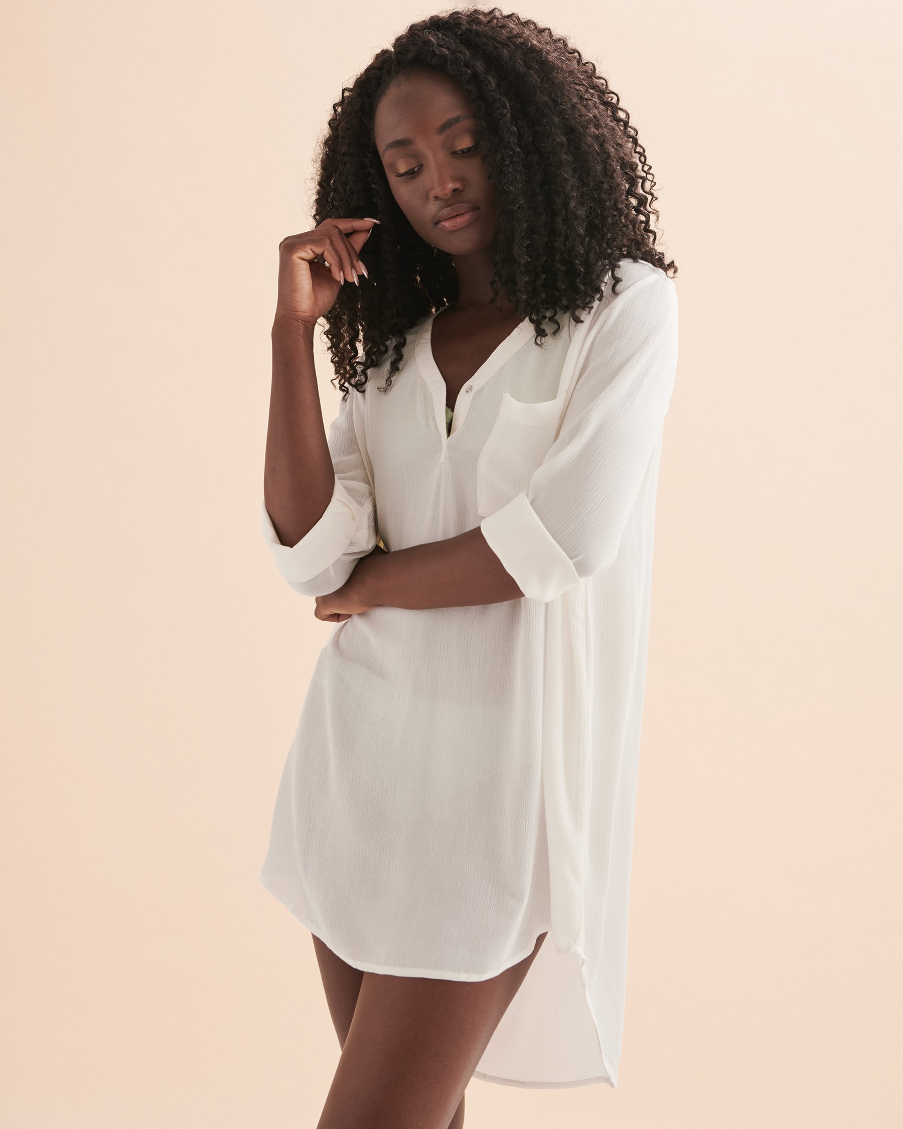 TROPIK Roll-up Sleeve Shirt White 02100020 - View5