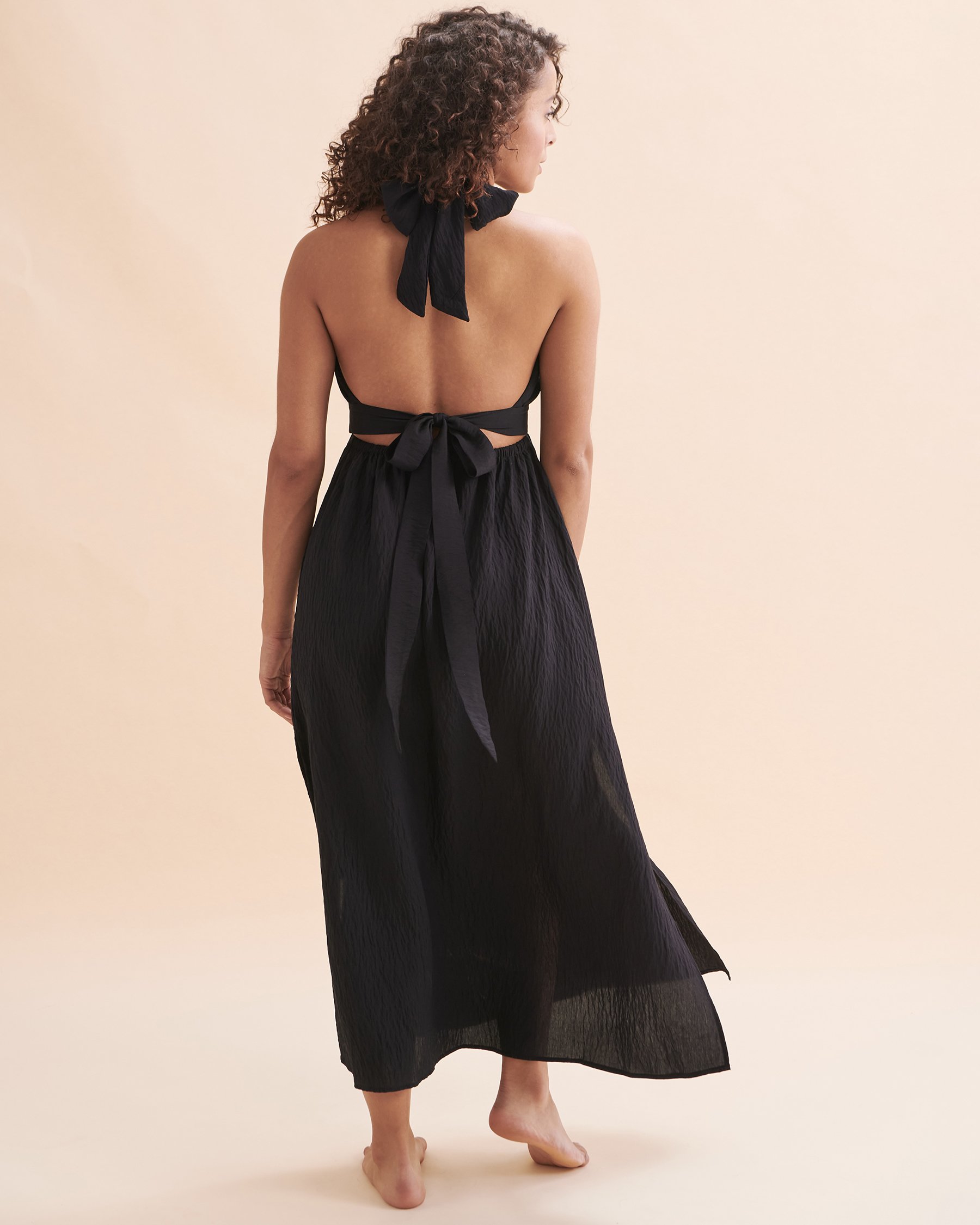 SANTEMARE Robe longue croisée Noir 02300108 - Voir2
