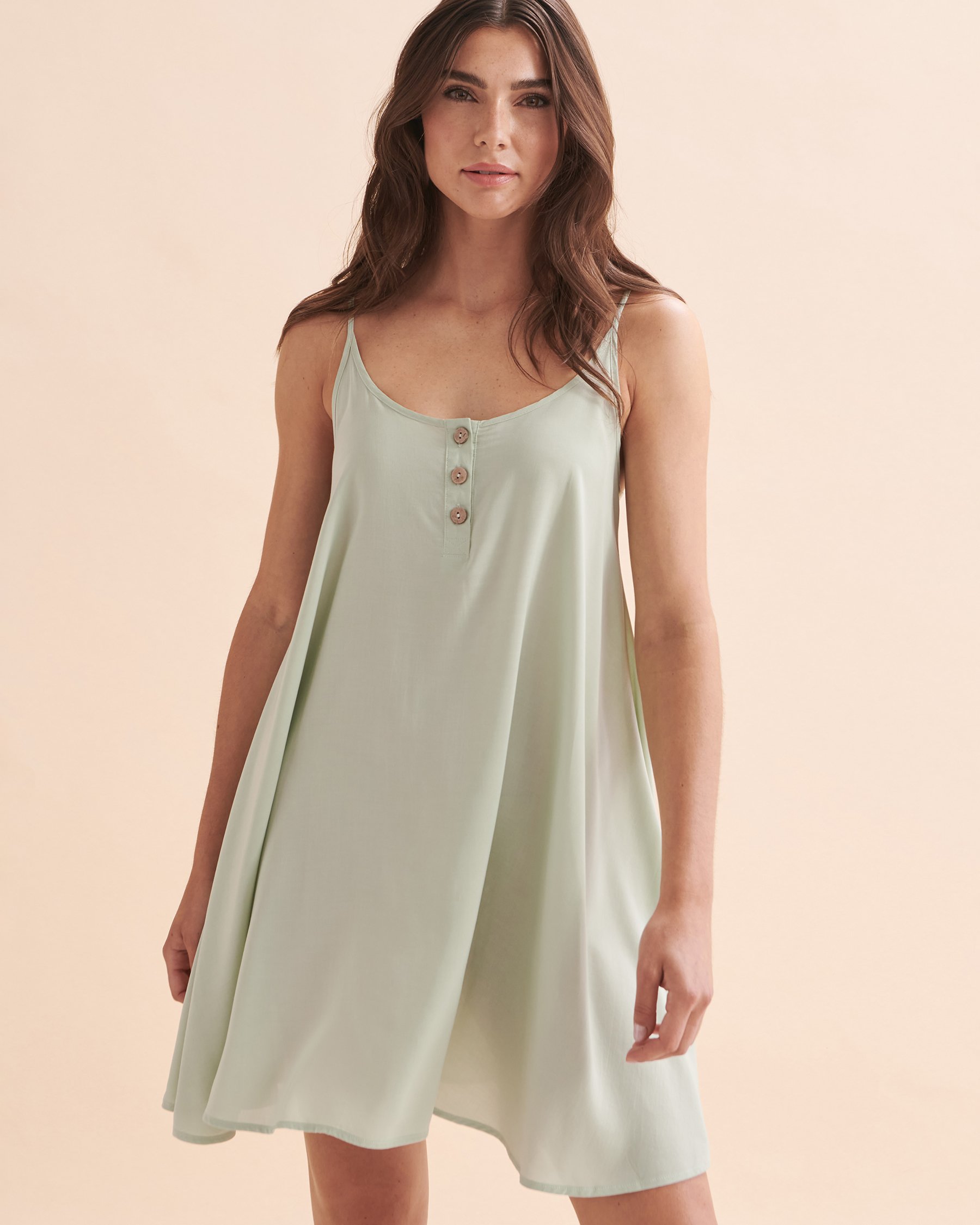 TROPIK Short Dress with Buttons Frosty Green 05300002 - View3