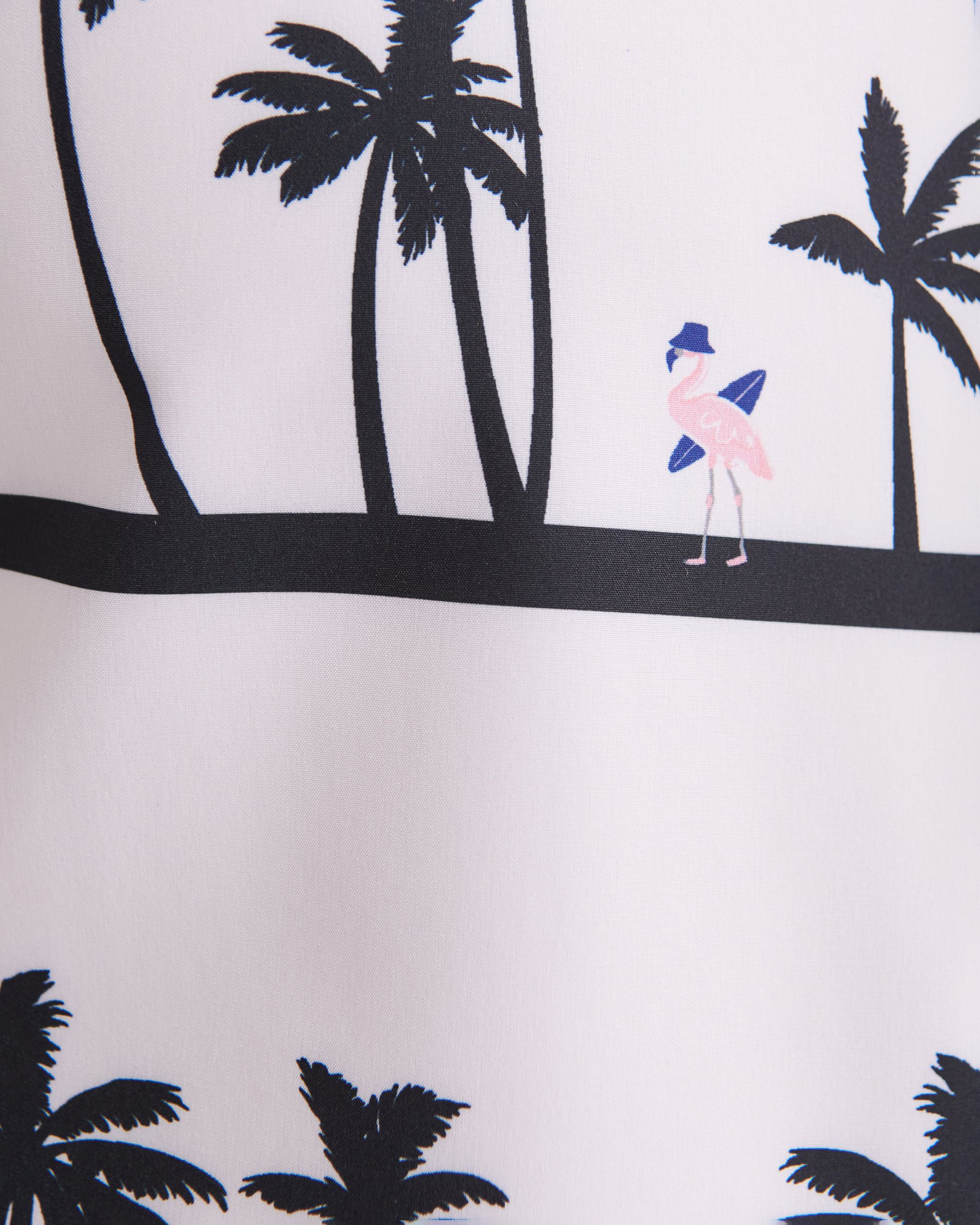 HAMABE Short Sleeve Shirt Stripe Palm Trees 04100017 - View4