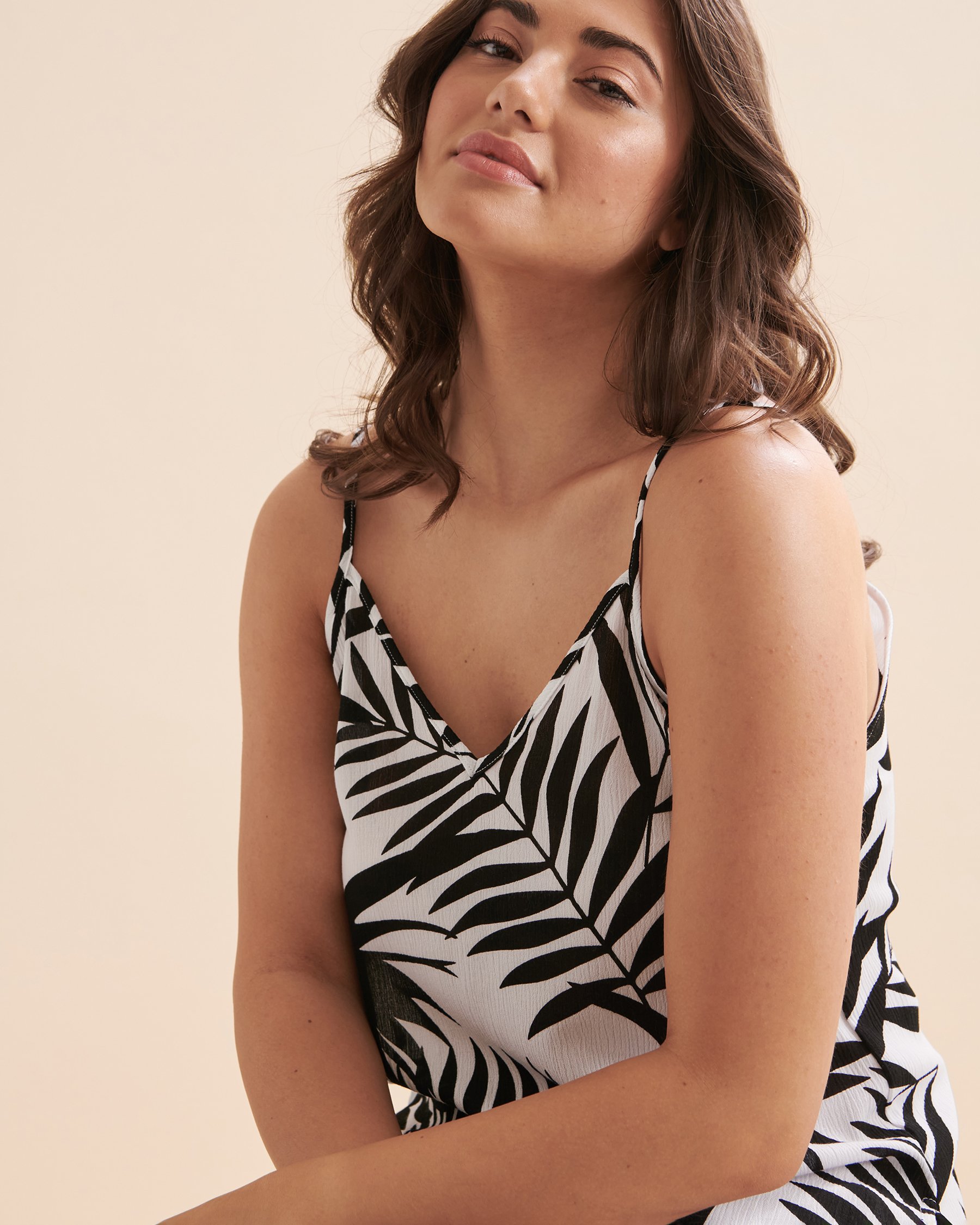 TURQUOISE COUTURE Tropical Midi Dress Black & White Tropical 05300003 - View4