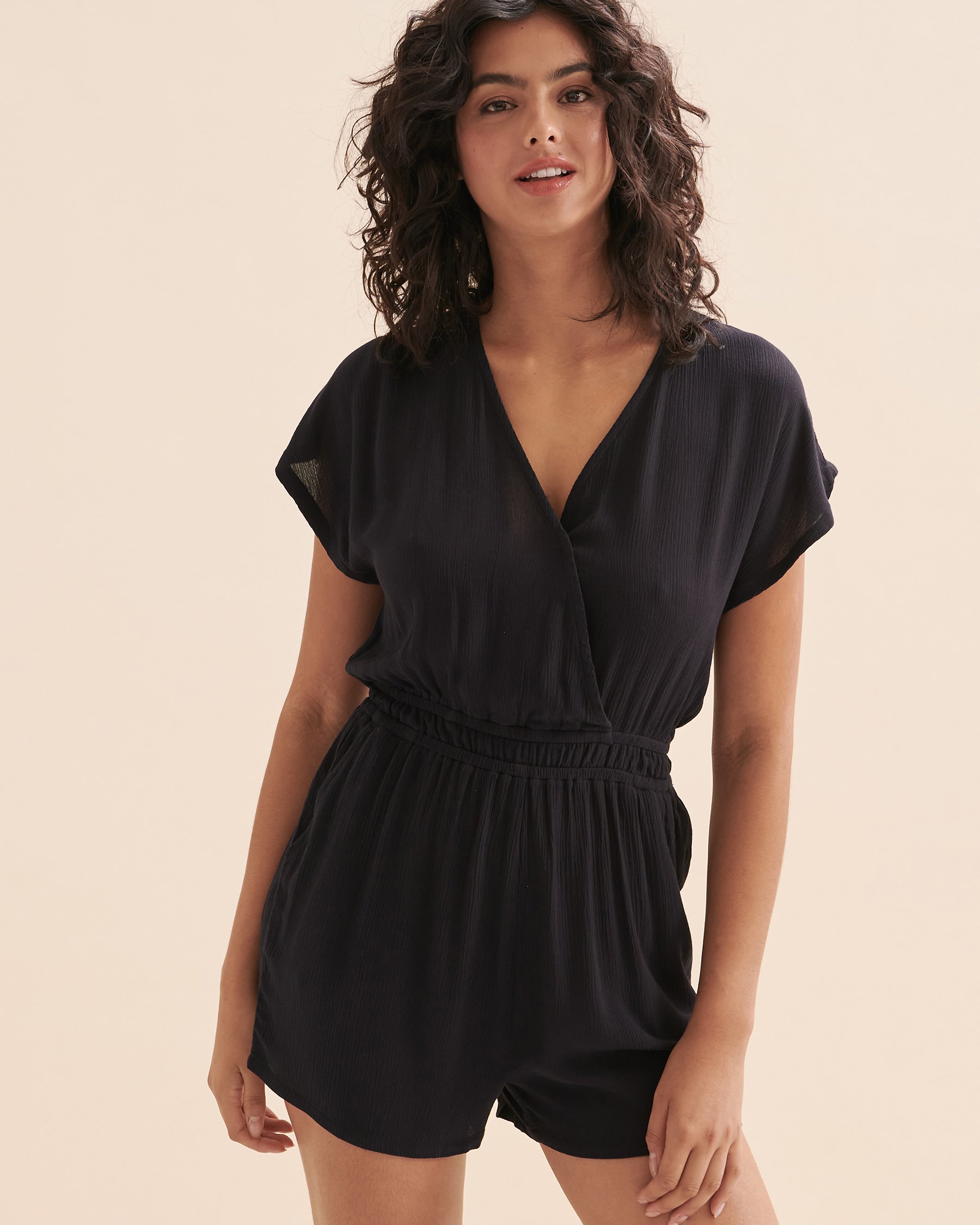 TROPIK Short Sleeve Romper Black 02300109 - View1