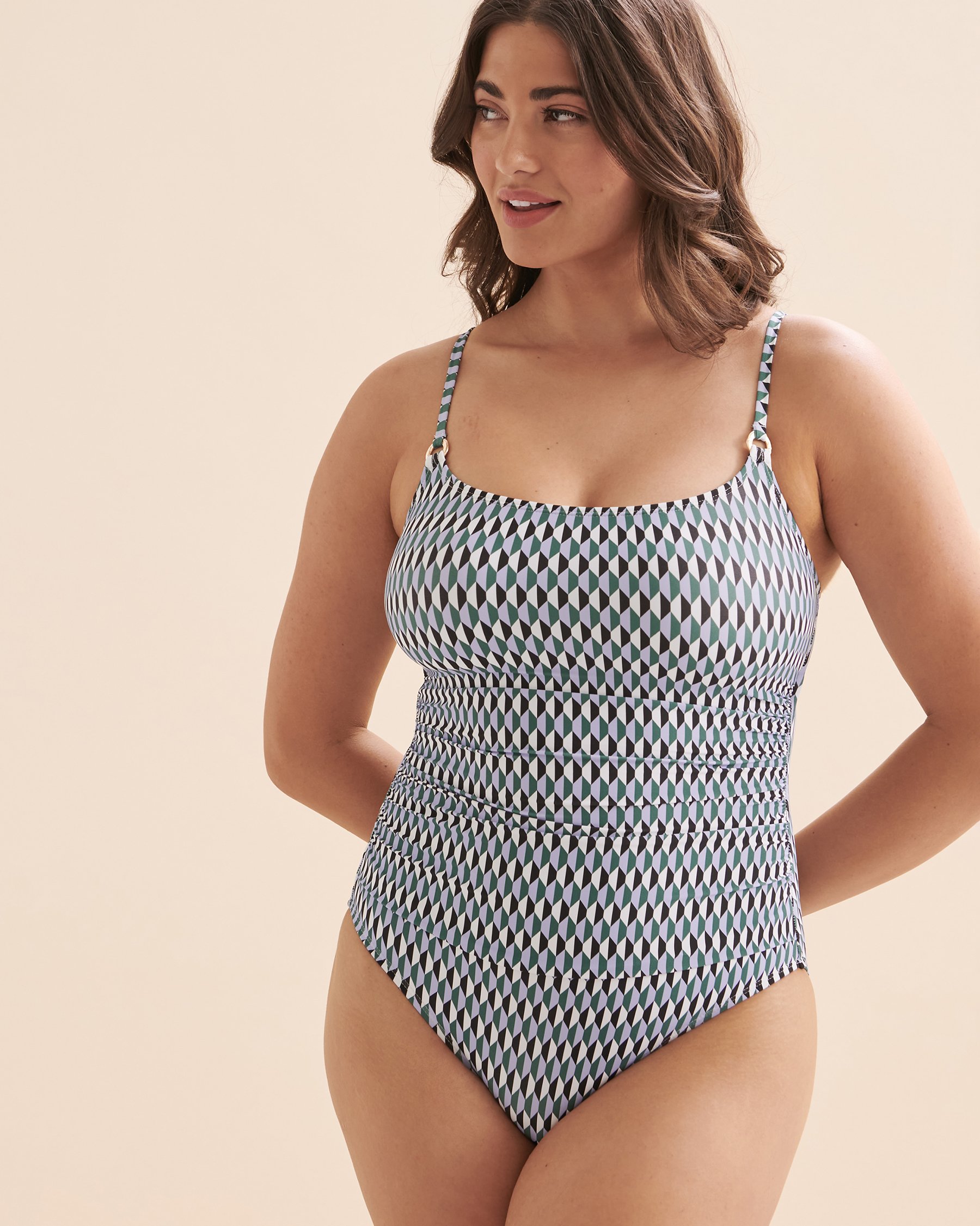 ANNE COLE Maillot une-pièce Boardwalk Geo Bleu géométrique 24MO05771 - Voir1