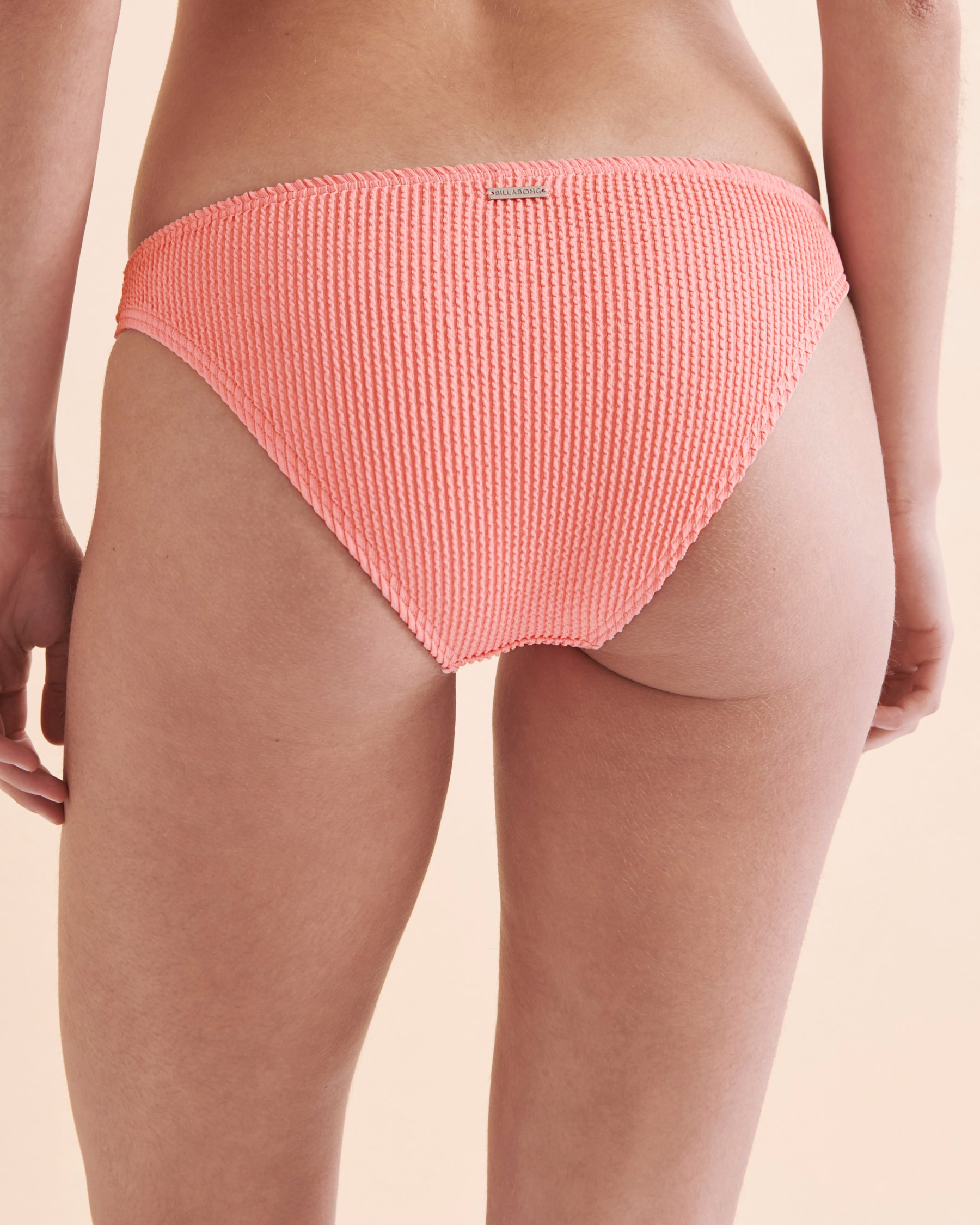 BILLABONG Summer High Tropic Textured Cheeky Bikini Bottom Flamingo ABJX400215 - View2