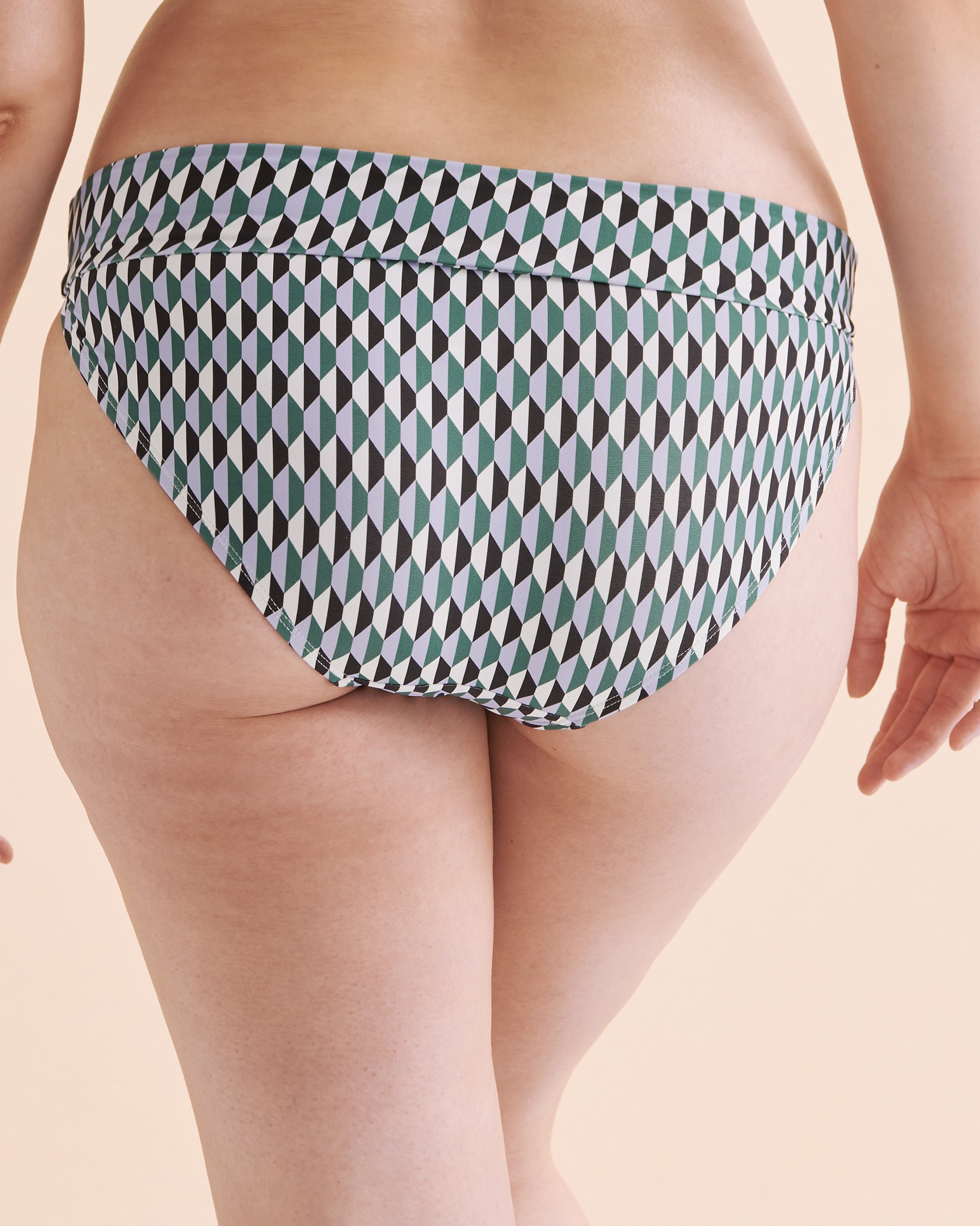 ANNE COLE Boardwalk Geo High Waist Bikini Bottom Geometric Blue 24MB37471 - View3