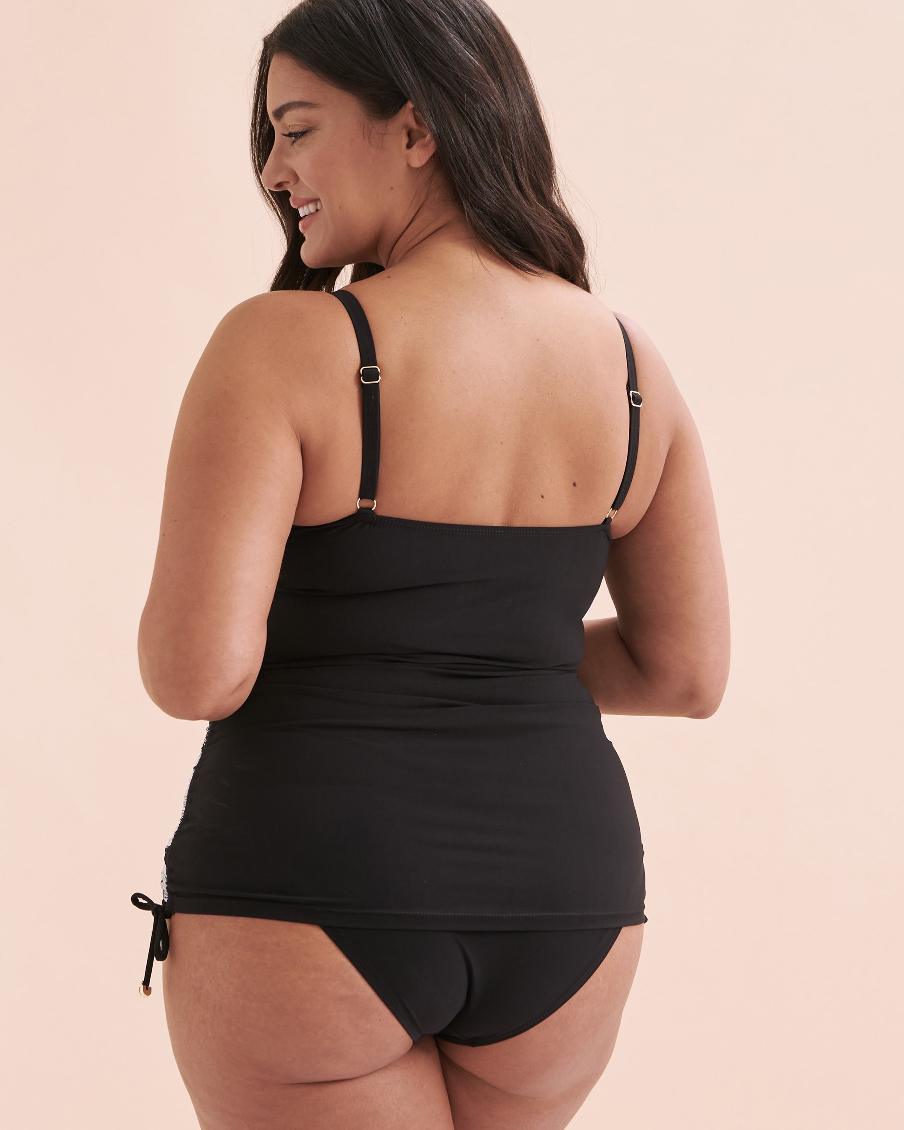 CHRISTINA Haut tankini Serene Bouquet Fleurs noires et blanches 30SU5084L - Voir2