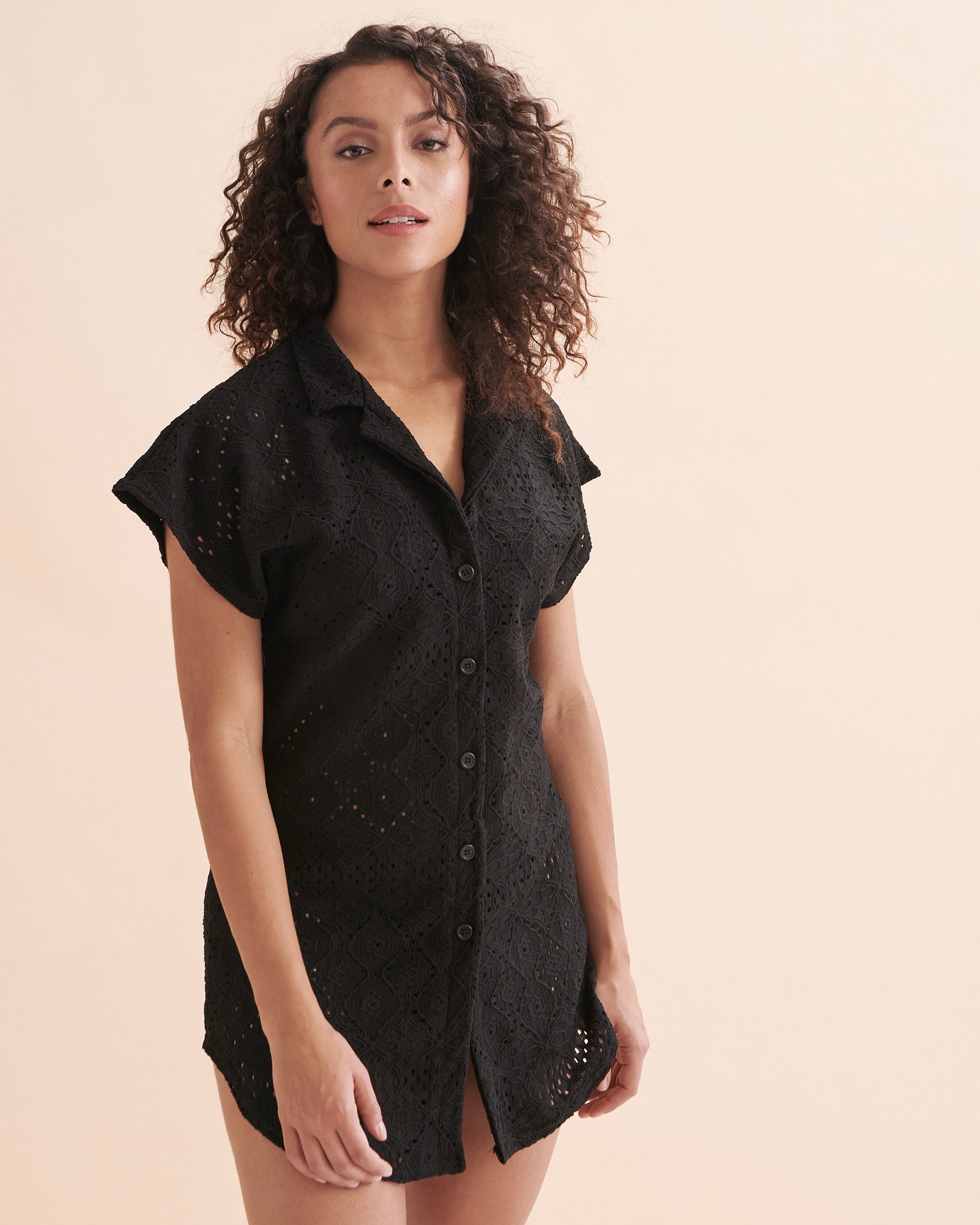 COVER ME Chemise manches courtes Boho Eyelet Santorini Noir 24056148 - Voir1