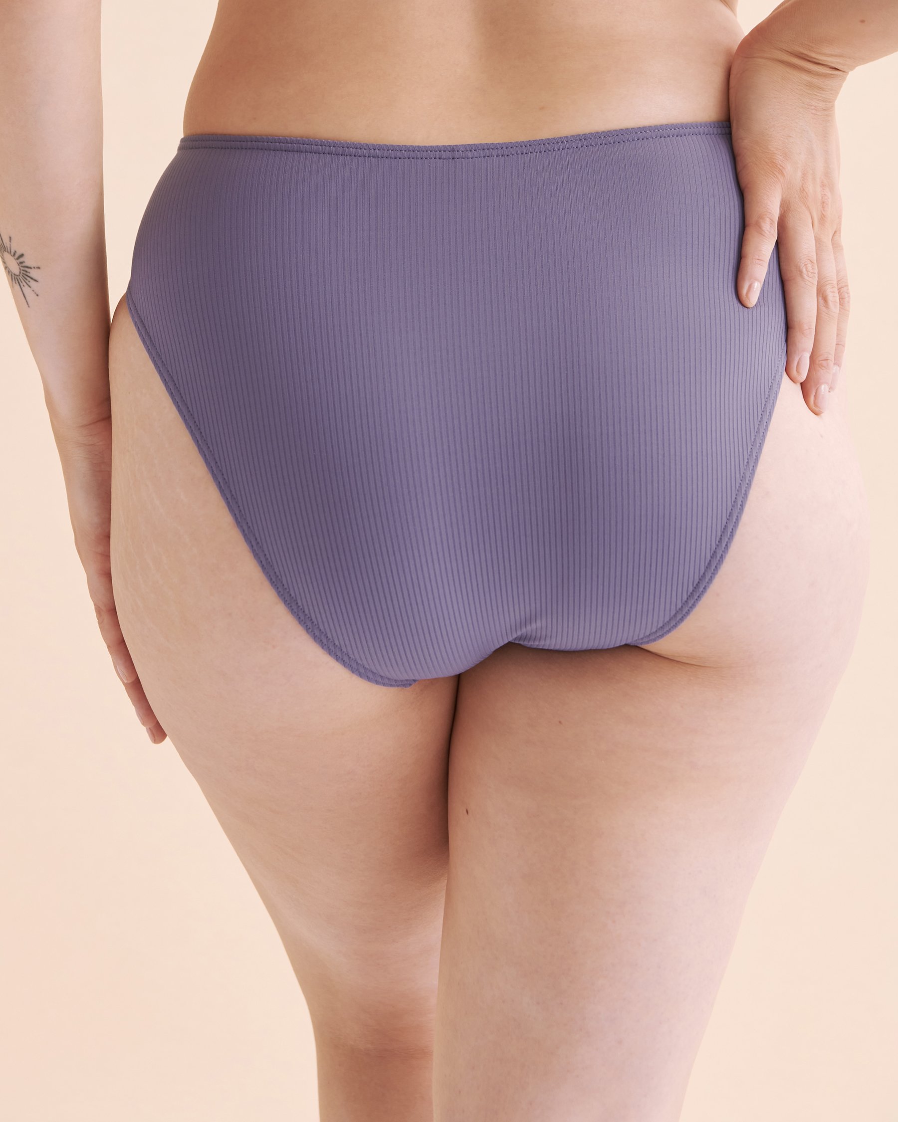 EAU DE SEA Textured High Waist Bikini Bottom Gray 01300282 - View4