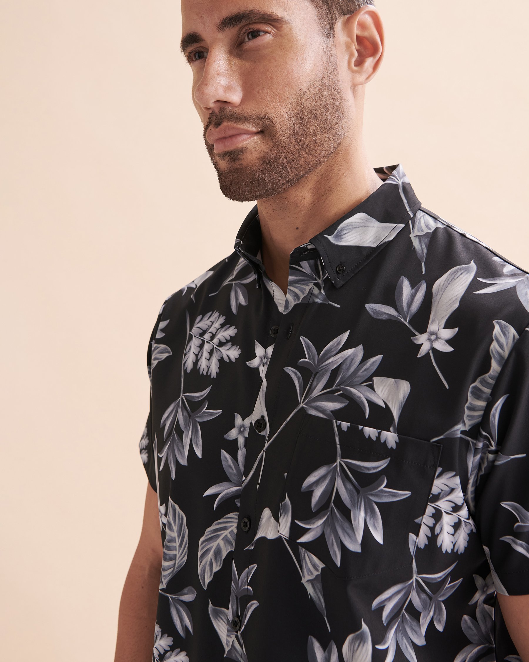 HAMABE Chemise manches courtes Gris tropical 04100018 - View3