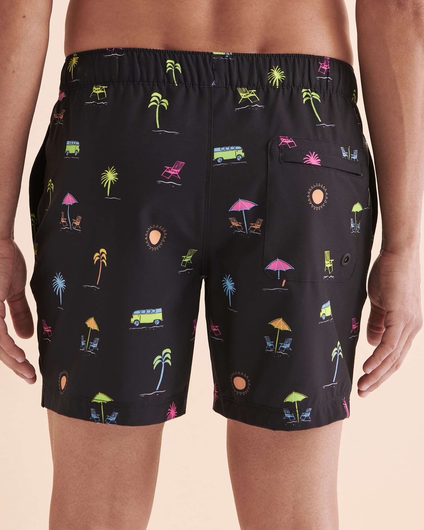 EVERYDAY SUNDAY Neon Vibes Casual Volley Swimsuit Neon Beach Icons ESBEAM01006 - View2