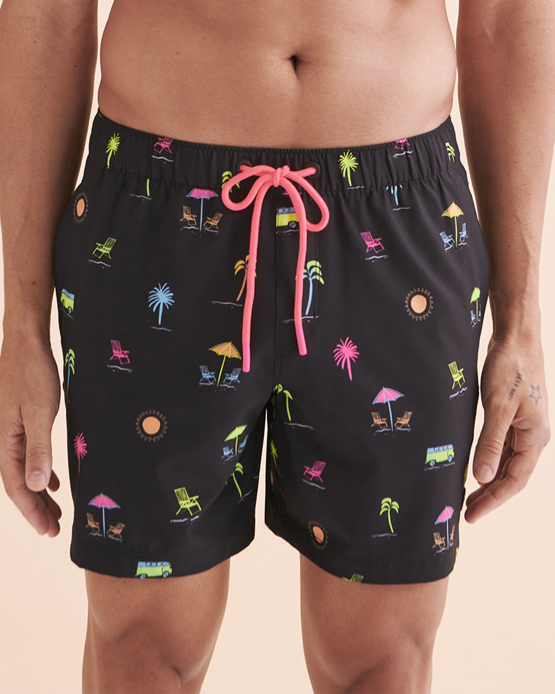 EVERYDAY SUNDAY Neon Vibes Casual Volley Swimsuit Neon Beach Icons ESBEAM01006 - View3