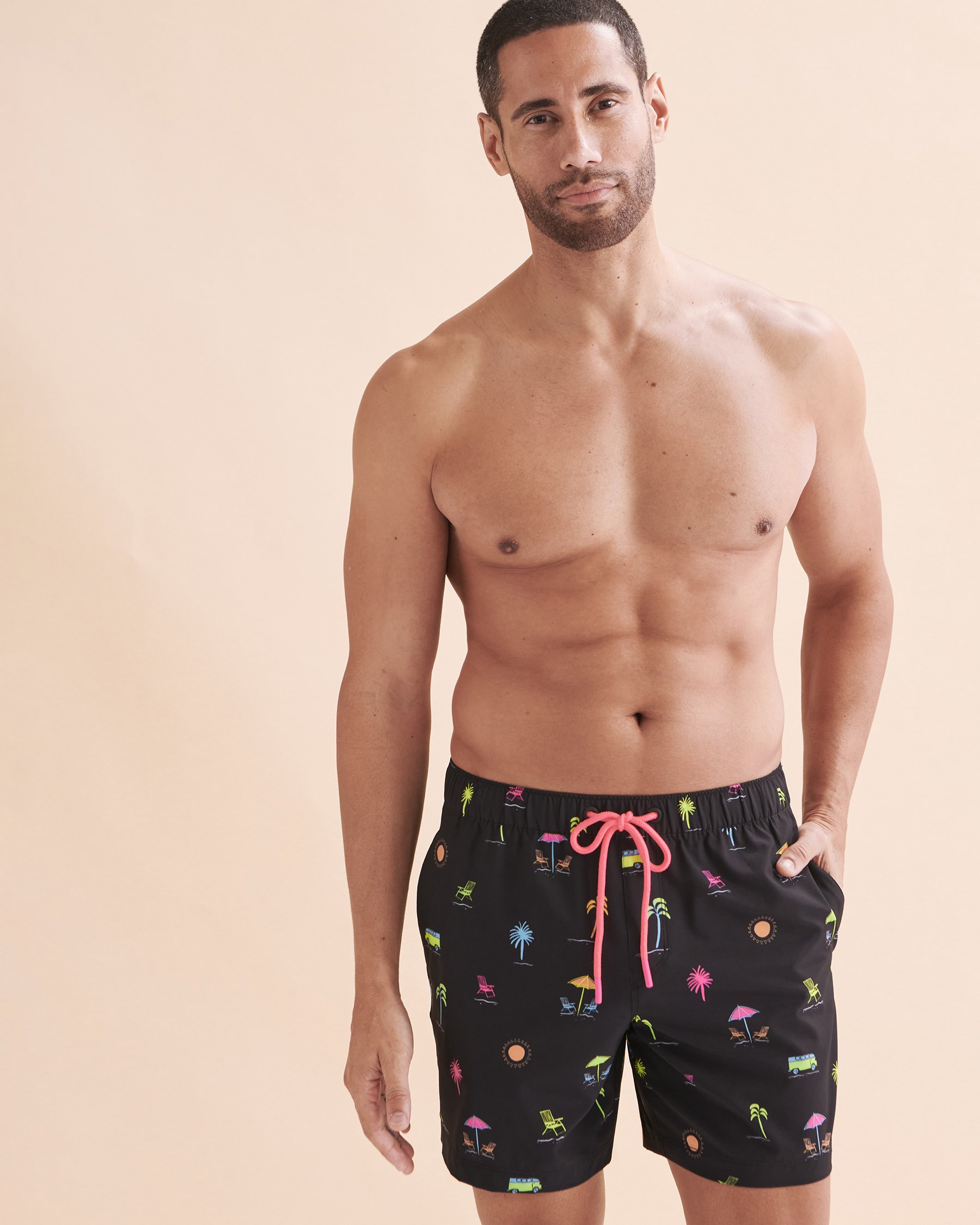 EVERYDAY SUNDAY Neon Vibes Casual Volley Swimsuit Neon Beach Icons ESBEAM01006 - View5