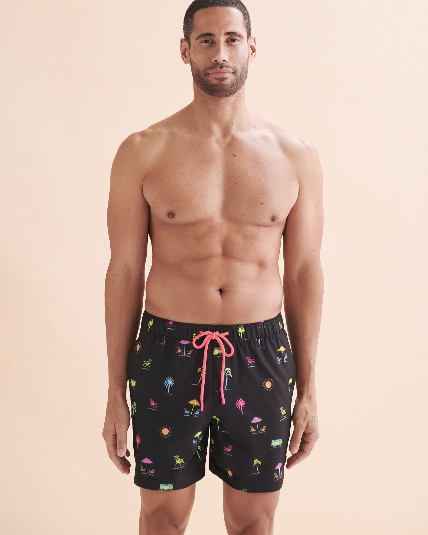 EVERYDAY SUNDAY Neon Vibes Casual Volley Swimsuit Neon Beach Icons ESBEAM01006 - View6