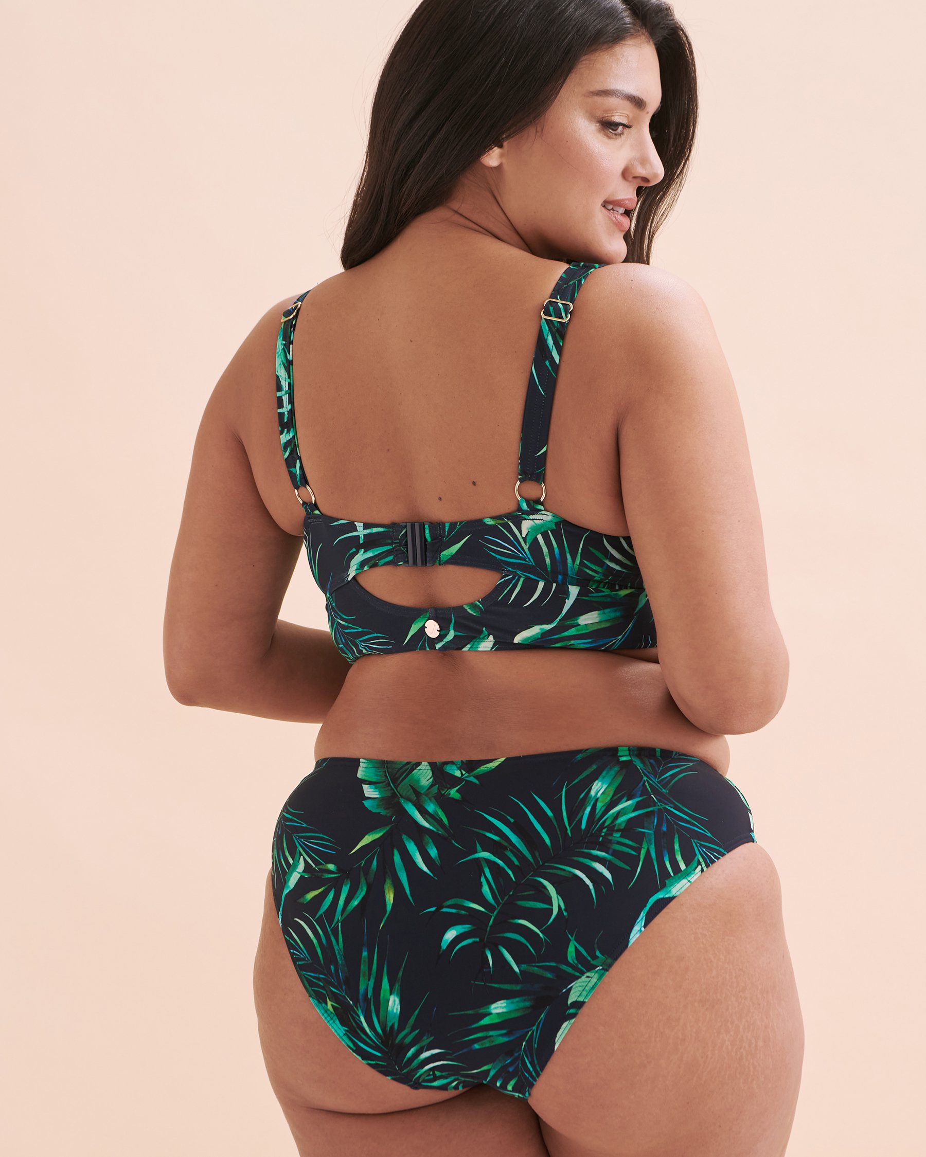 ARTESANDS Palmspiration Cezanne D/DD Cup Bralette Bikini Top Dark Navy Leaves AT3772PS - View4