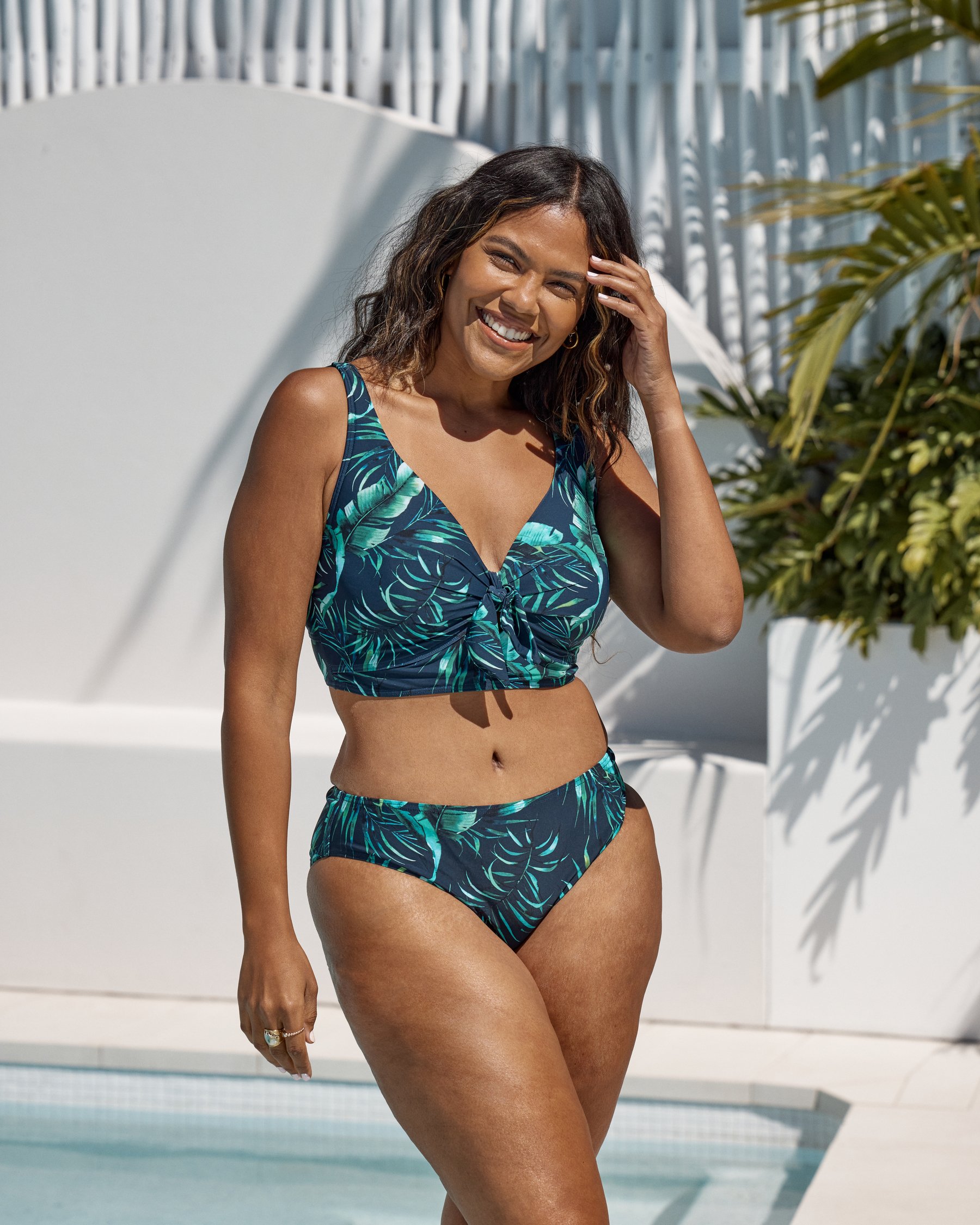 ARTESANDS Palmspiration Cezanne D/DD Cup Bralette Bikini Top Dark Navy Leaves AT3772PS - View7