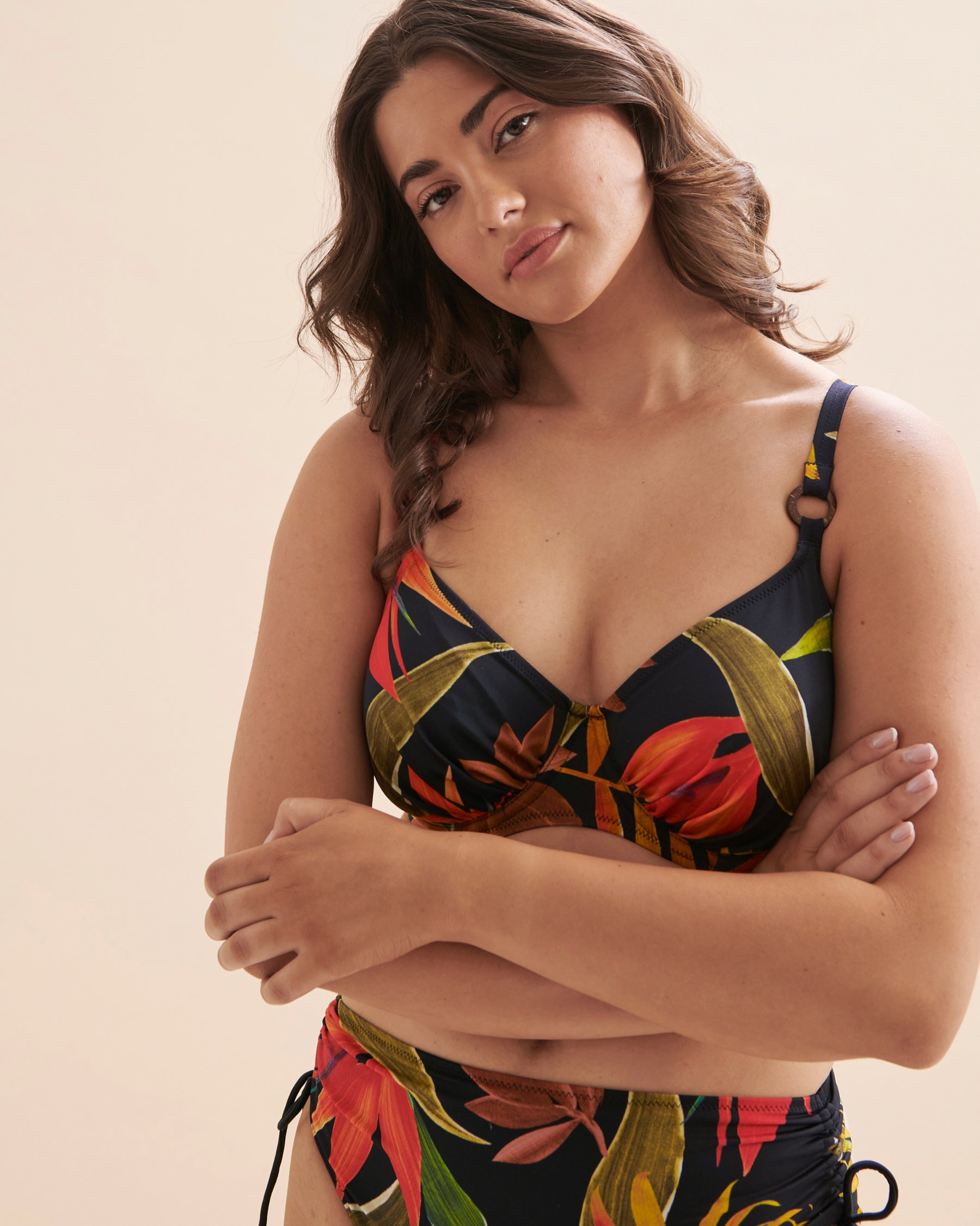 FANTASIE Pichola DD/E/F Cup Full Coverage Bikini Top Tropical Leaves FS503901 - View4