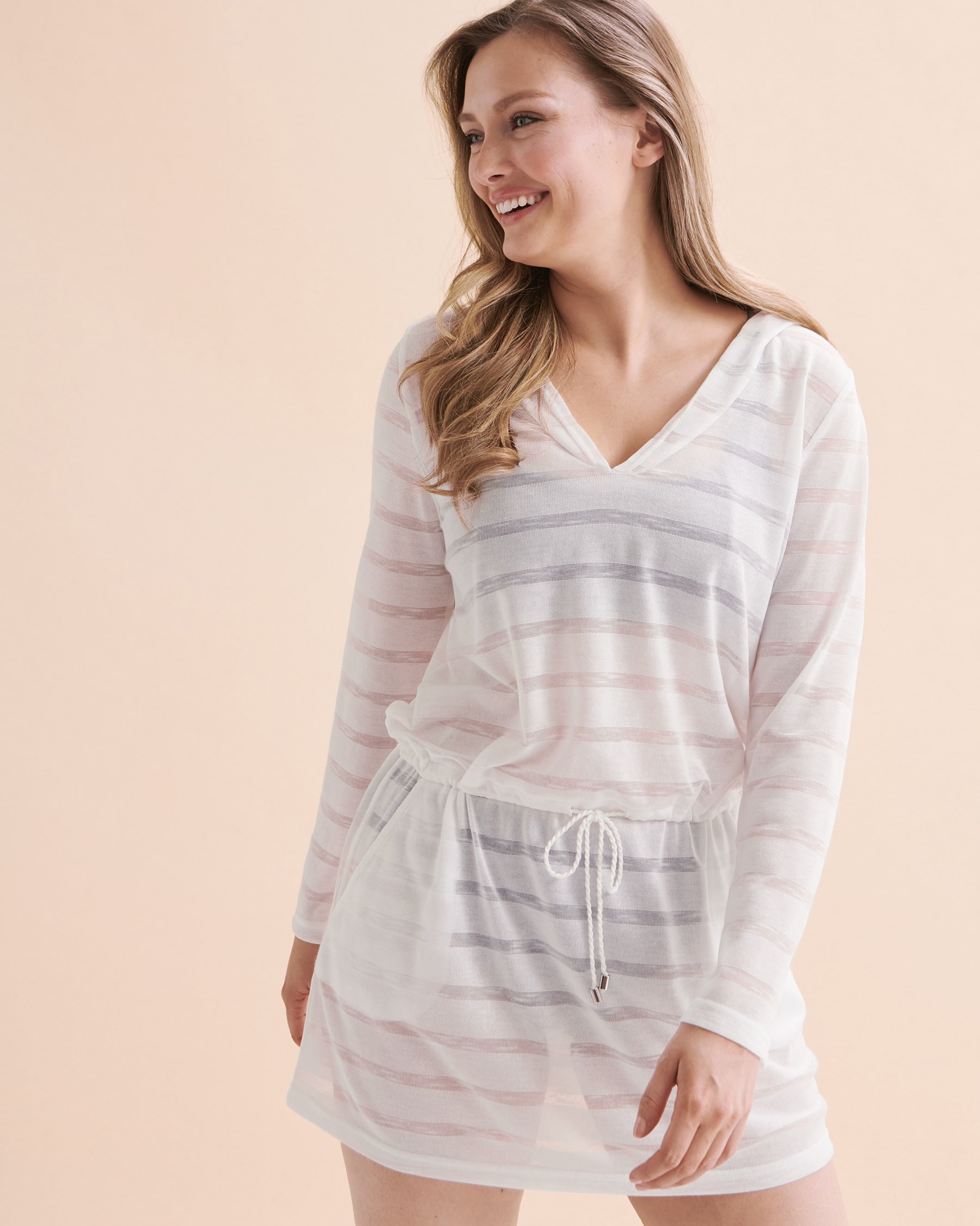 EAU DE SEA Shadow Stripe Tunic White 02400033 - View3