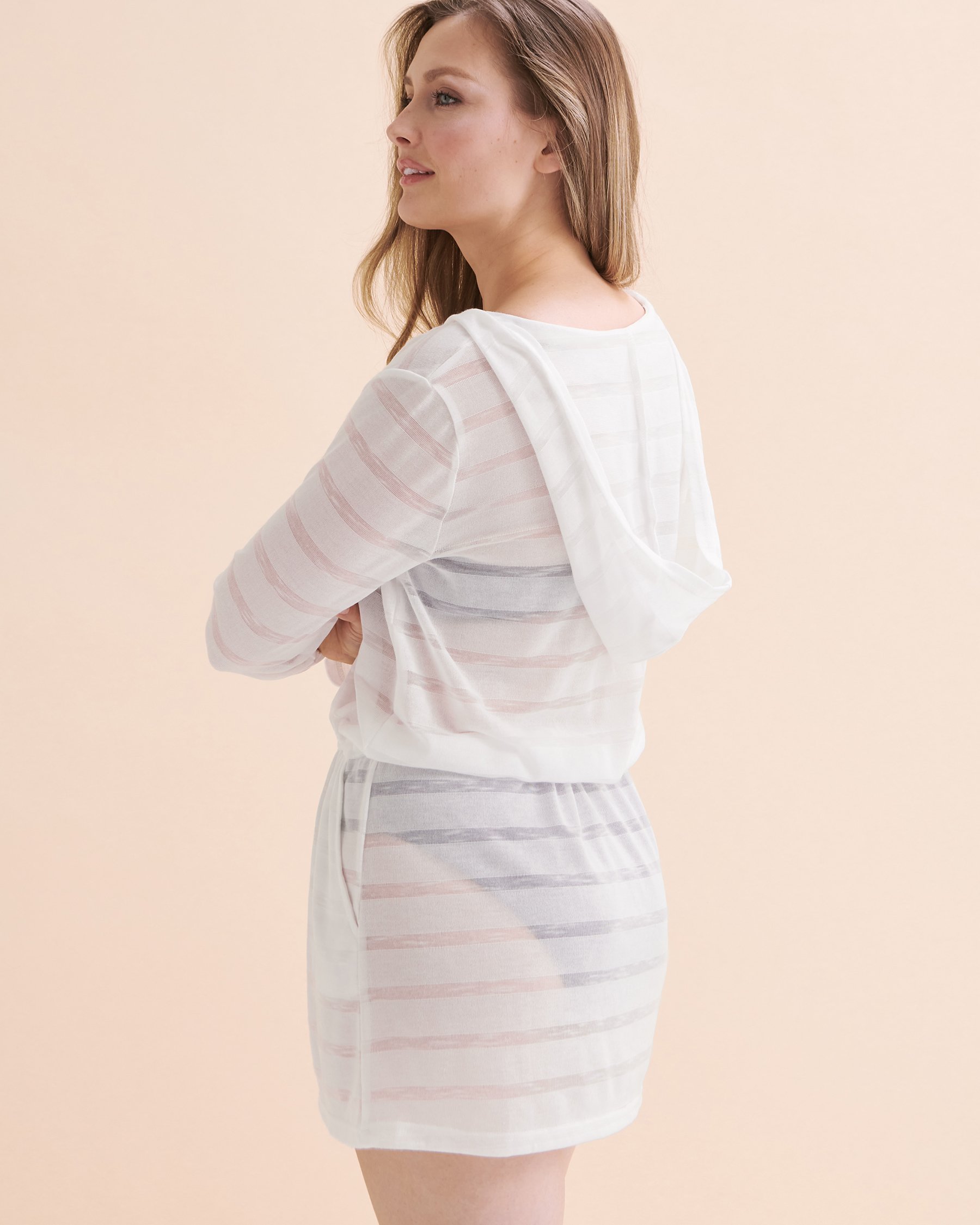 EAU DE SEA Shadow Stripe Tunic White 02400033 - View4