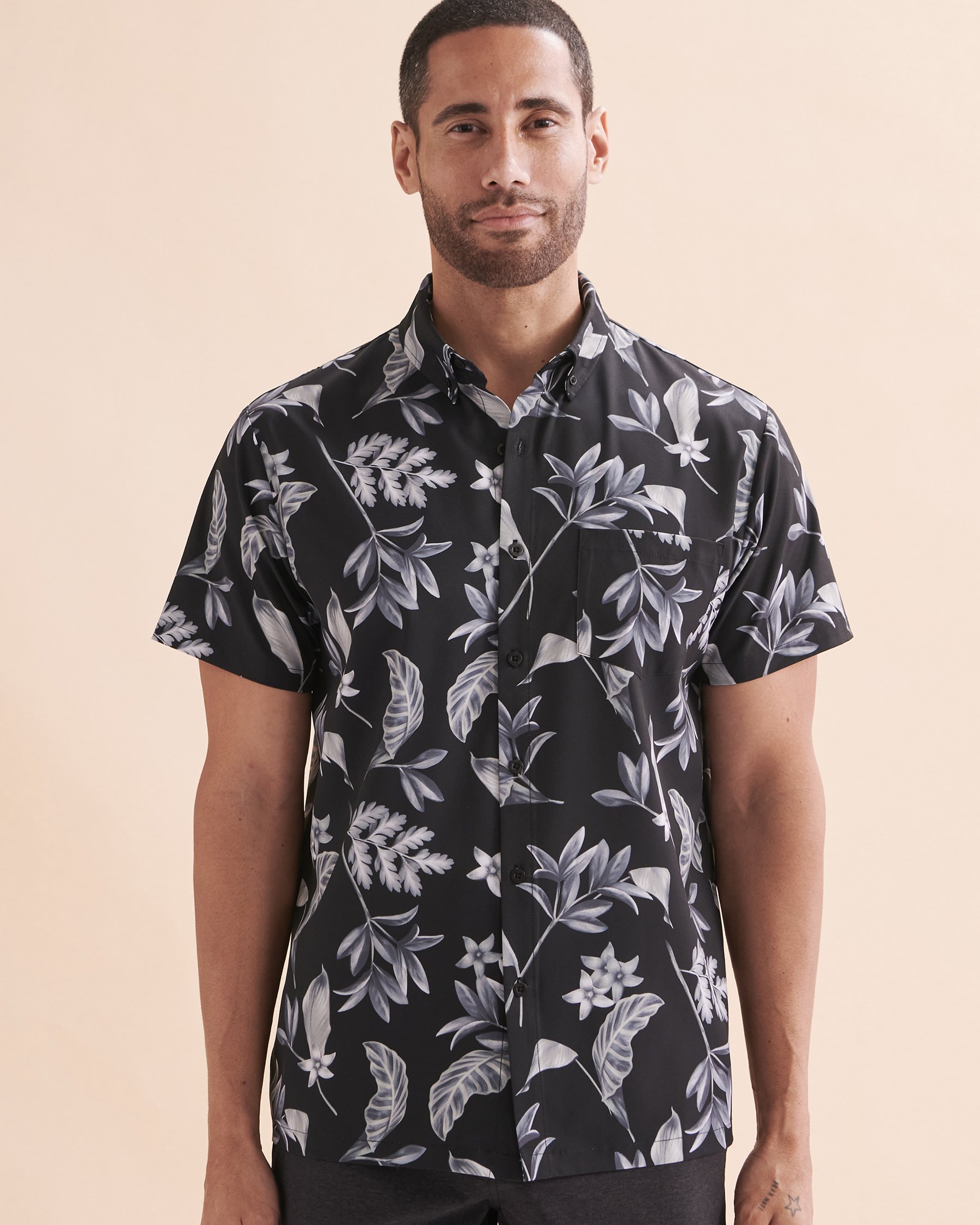 HAMABE Chemise manches courtes Gris tropical 04100018 - View4